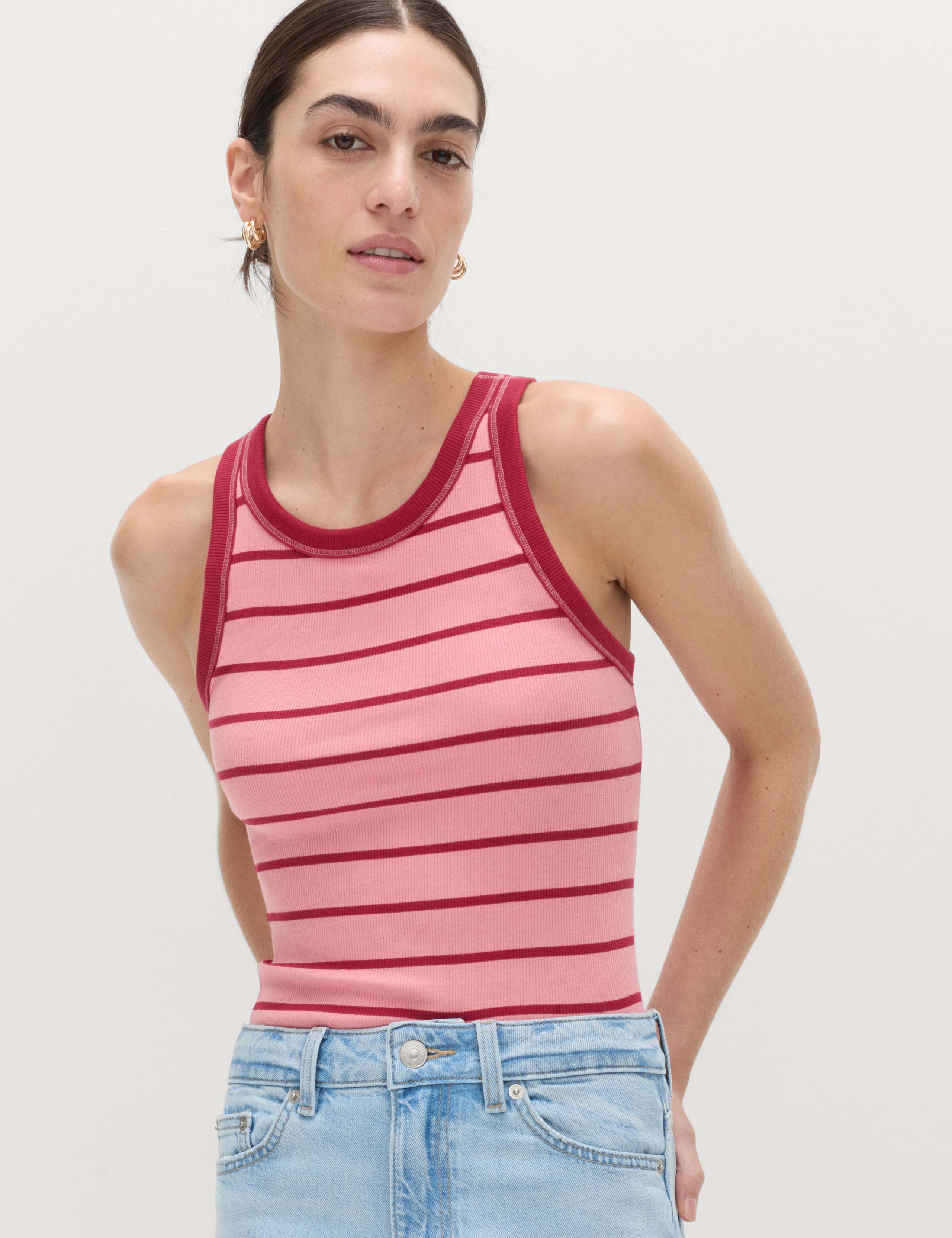 Secret Support™ Cotton Rich Striped Bra Vest