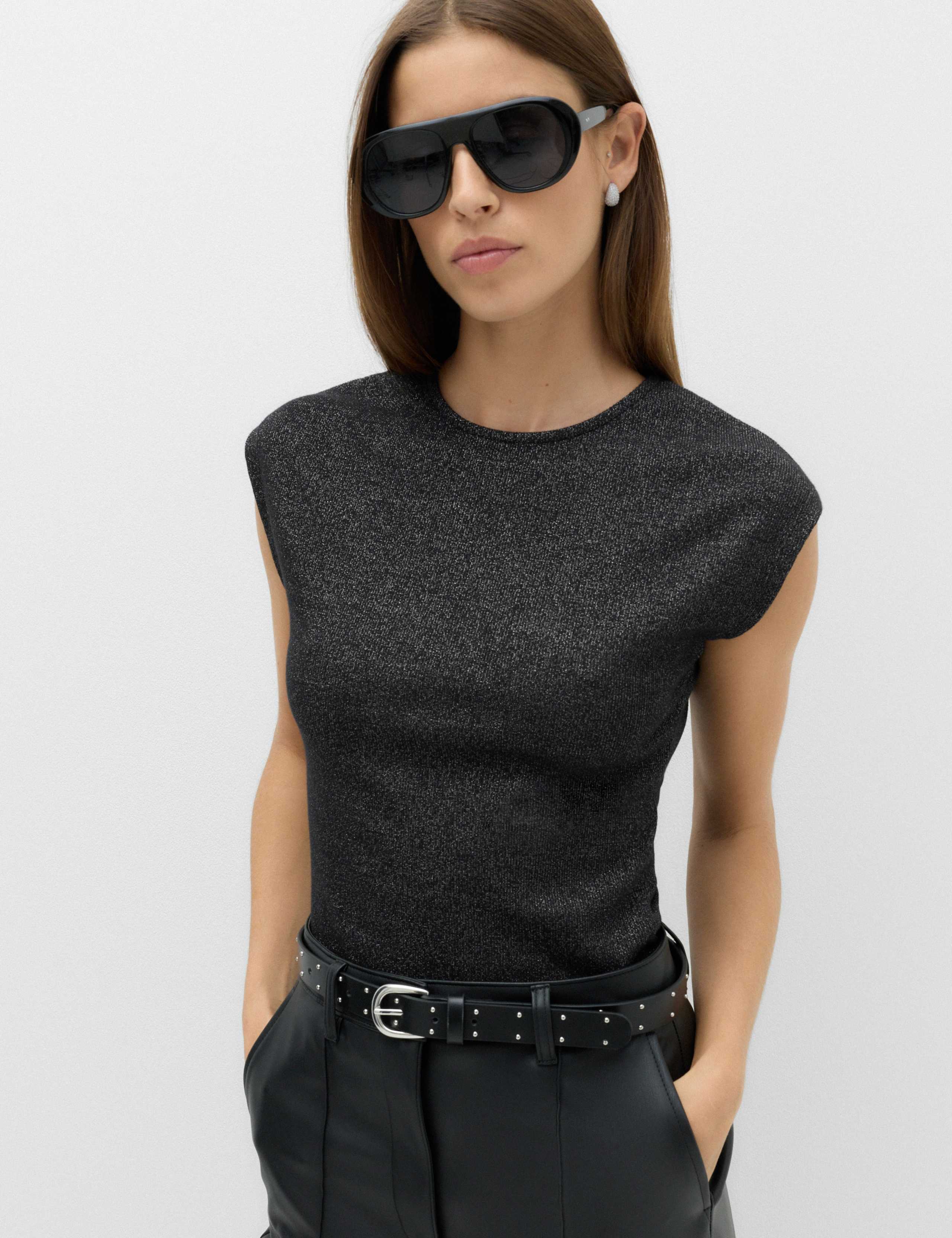 Cotton Rich Sparkly Cap Sleeve Top