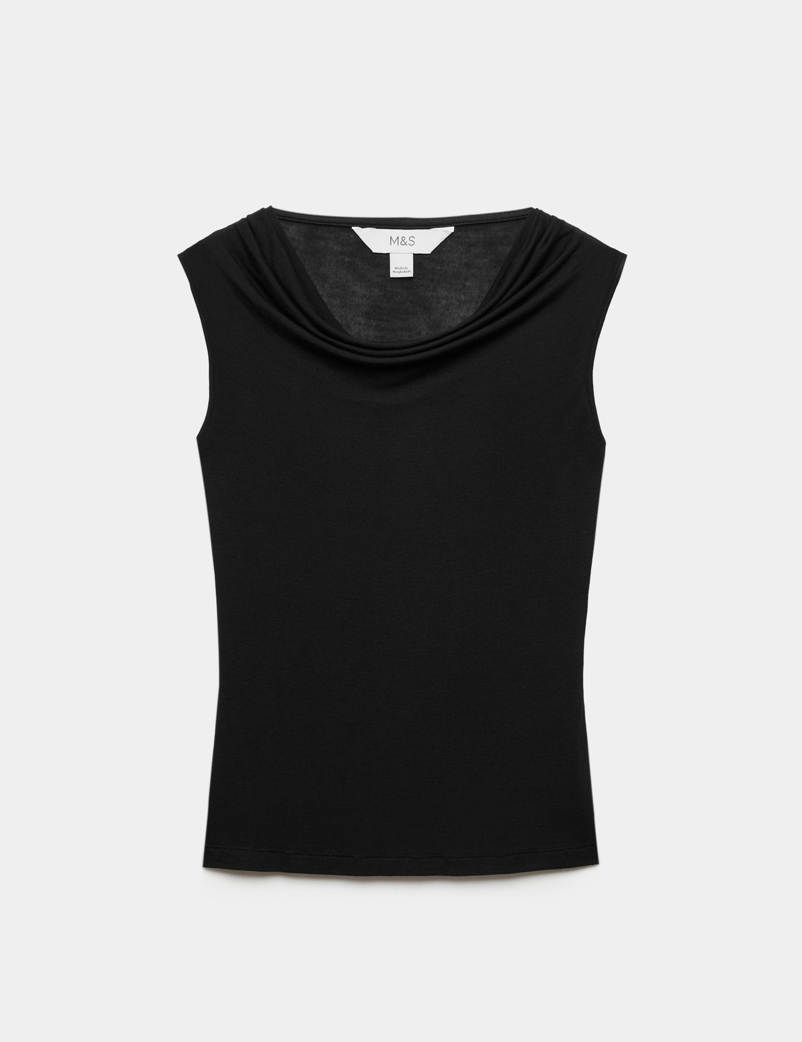 Cowl Neck Draped Vest Top