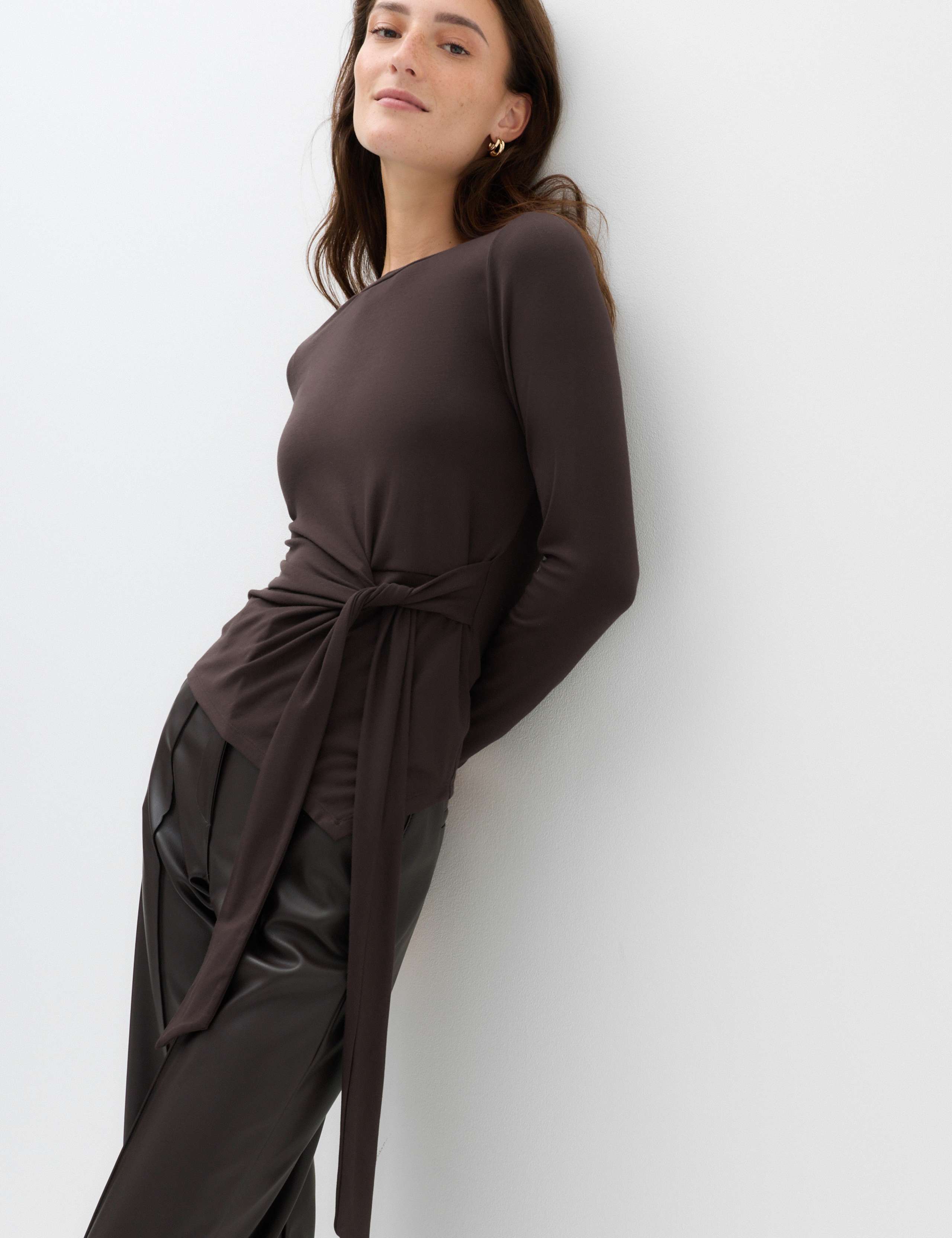 Cosy Tie Front Regular Fit Top