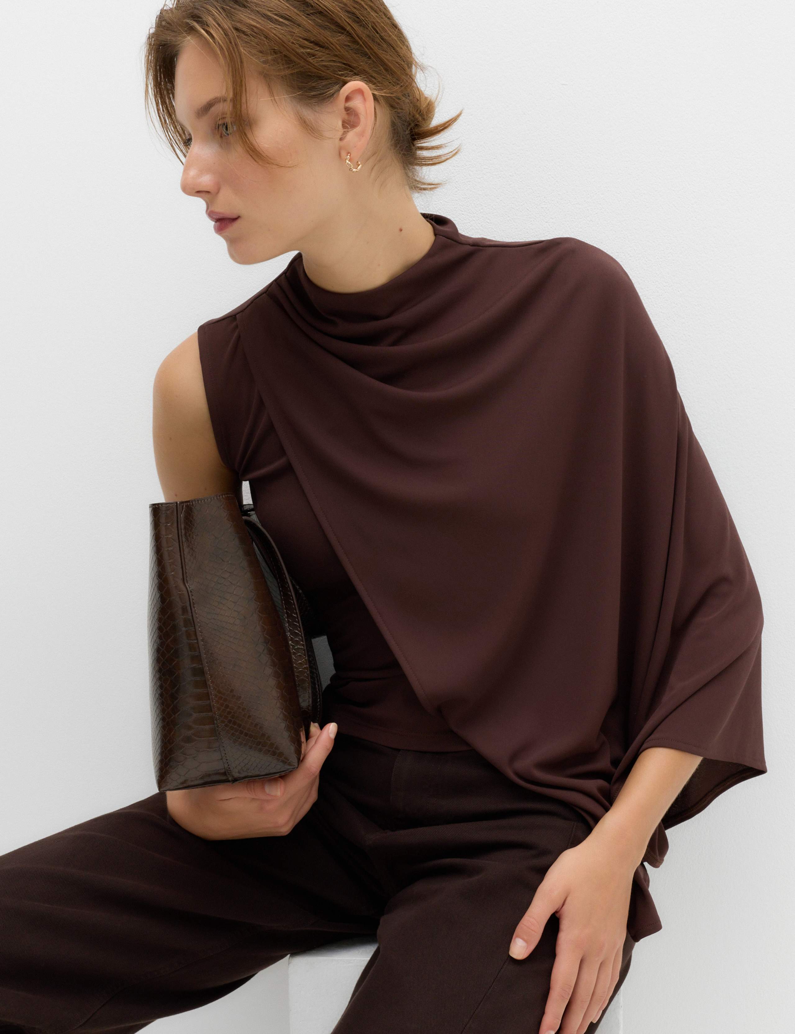 High Neck Drape Top