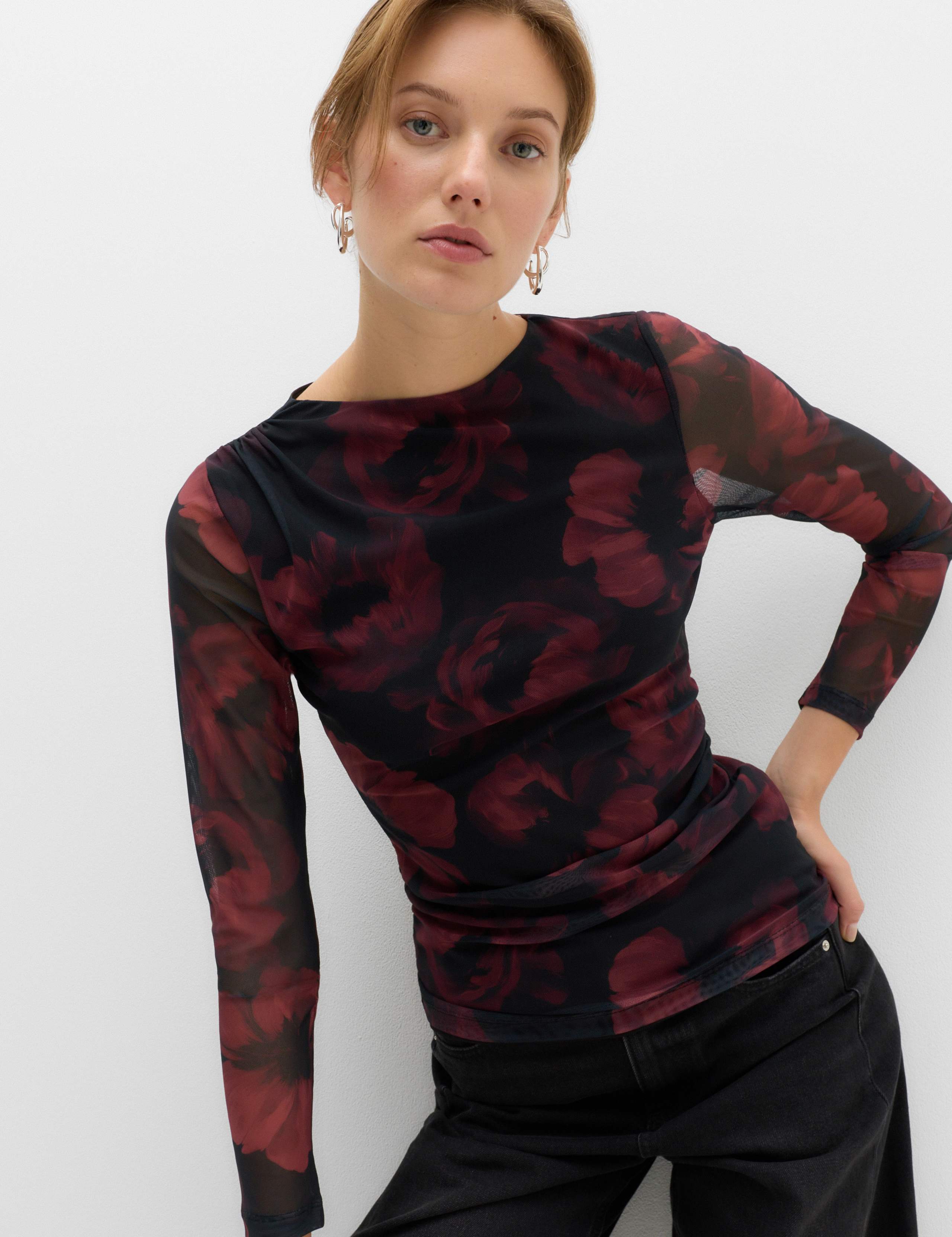Mesh Floral Top
