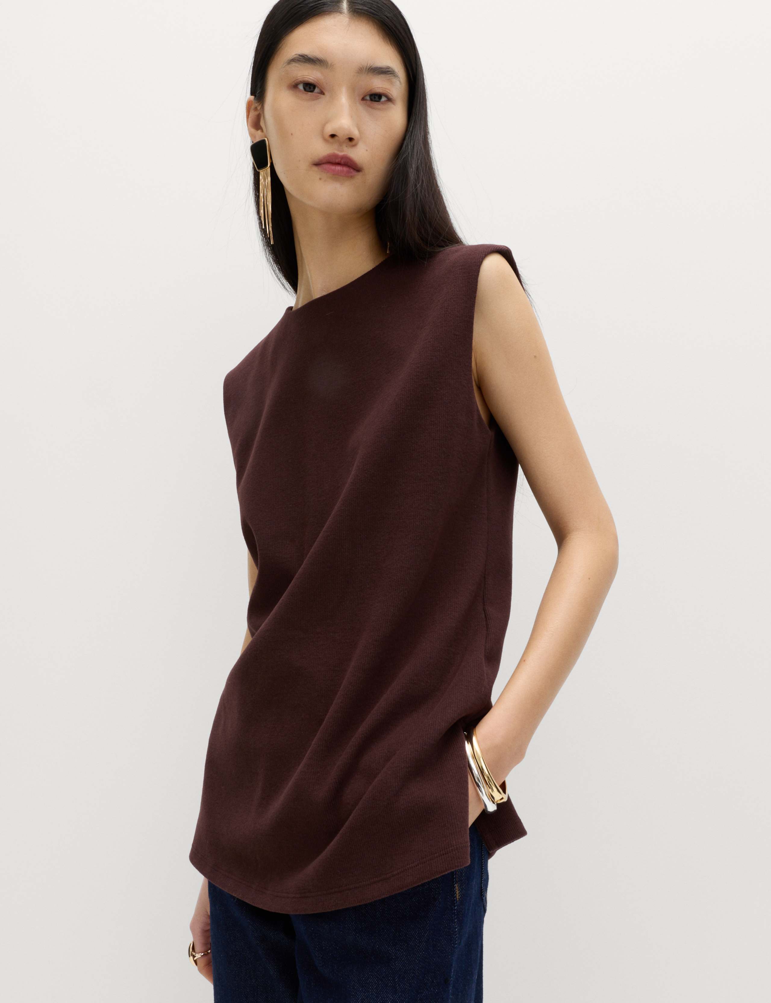 Cosy Cotton Blend Round Neck Top