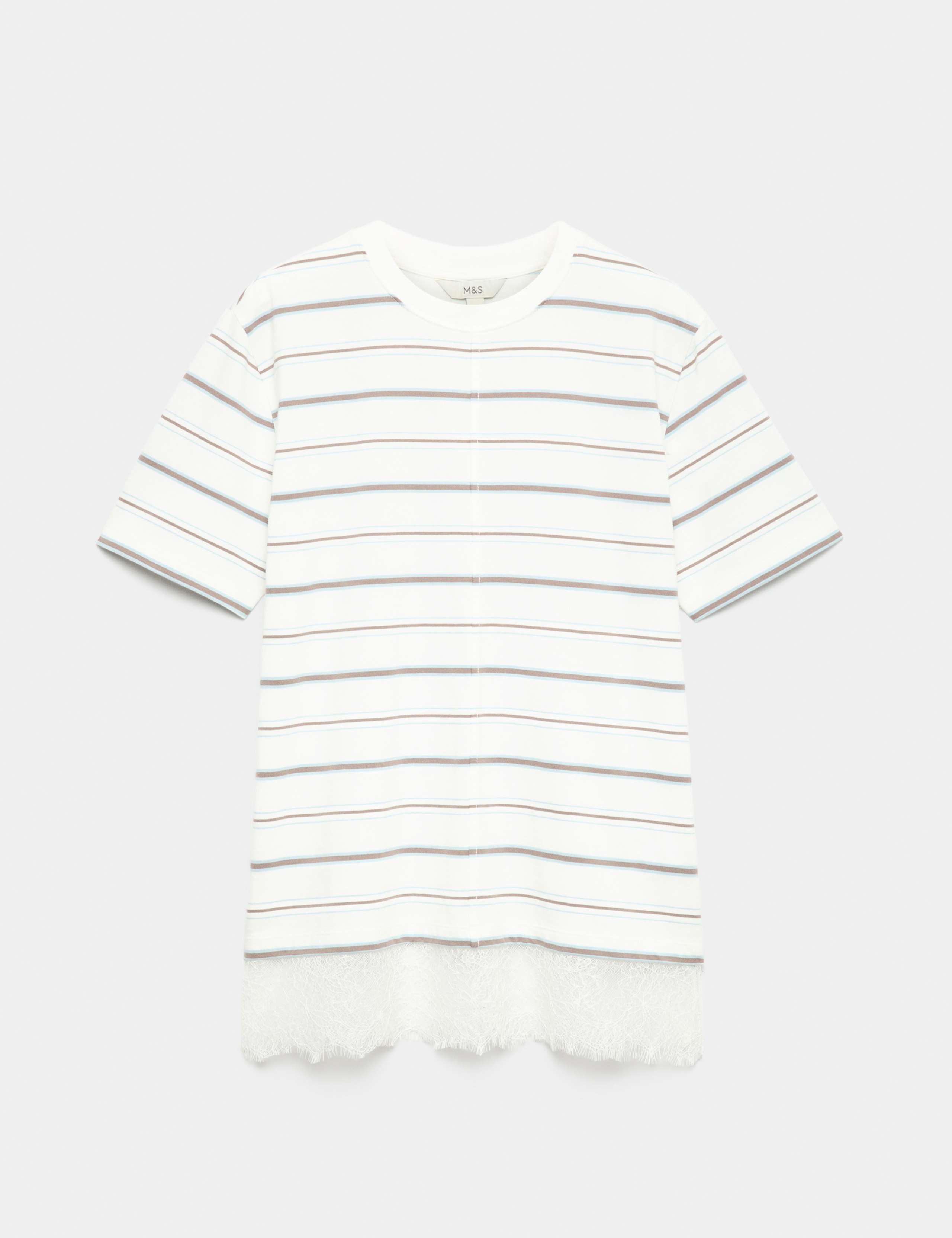 Pure Cotton Lace Hem T-Shirt