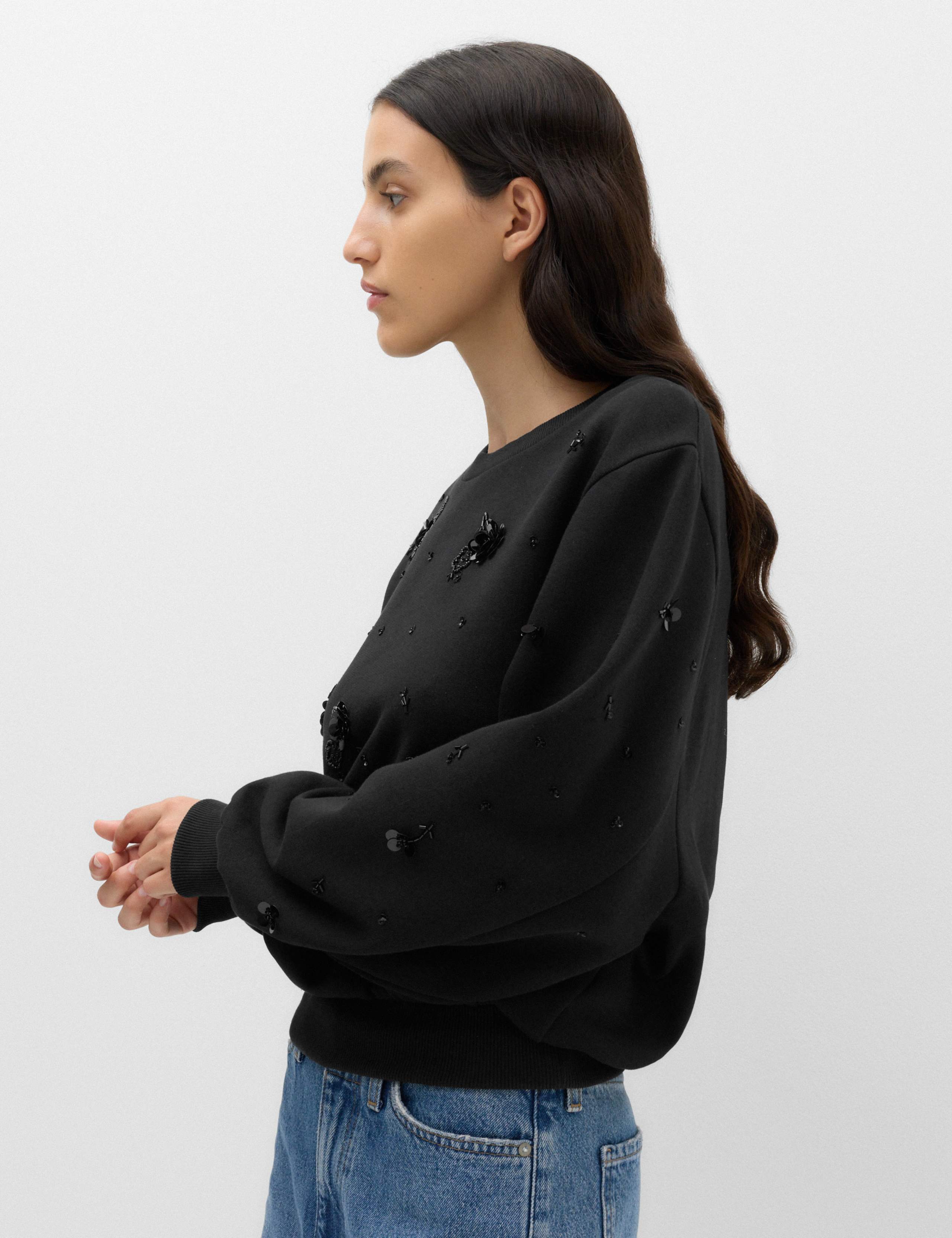 Cotton Rich Embellished Sweatshirt