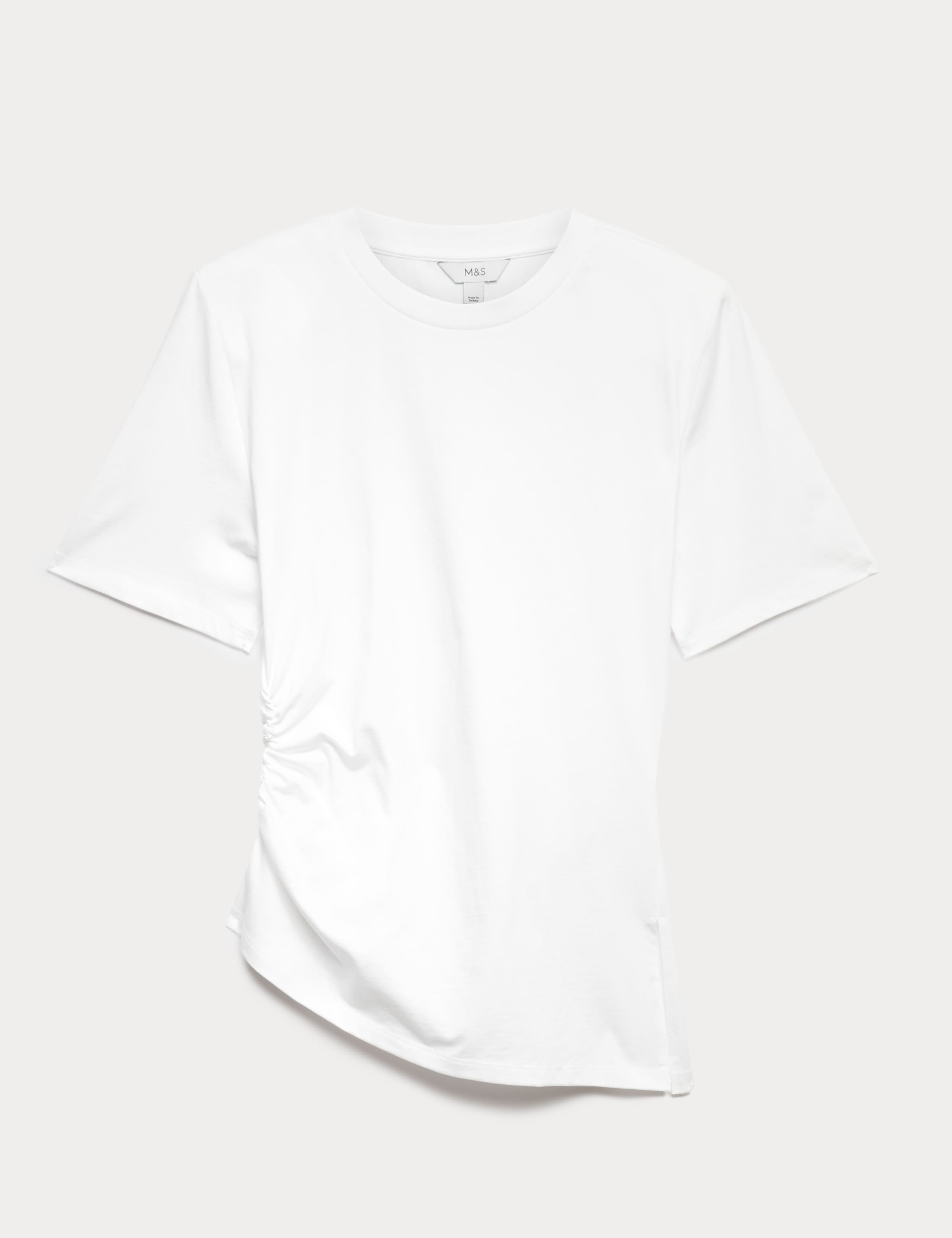 Pure Cotton Asymmetric Hem T-Shirt