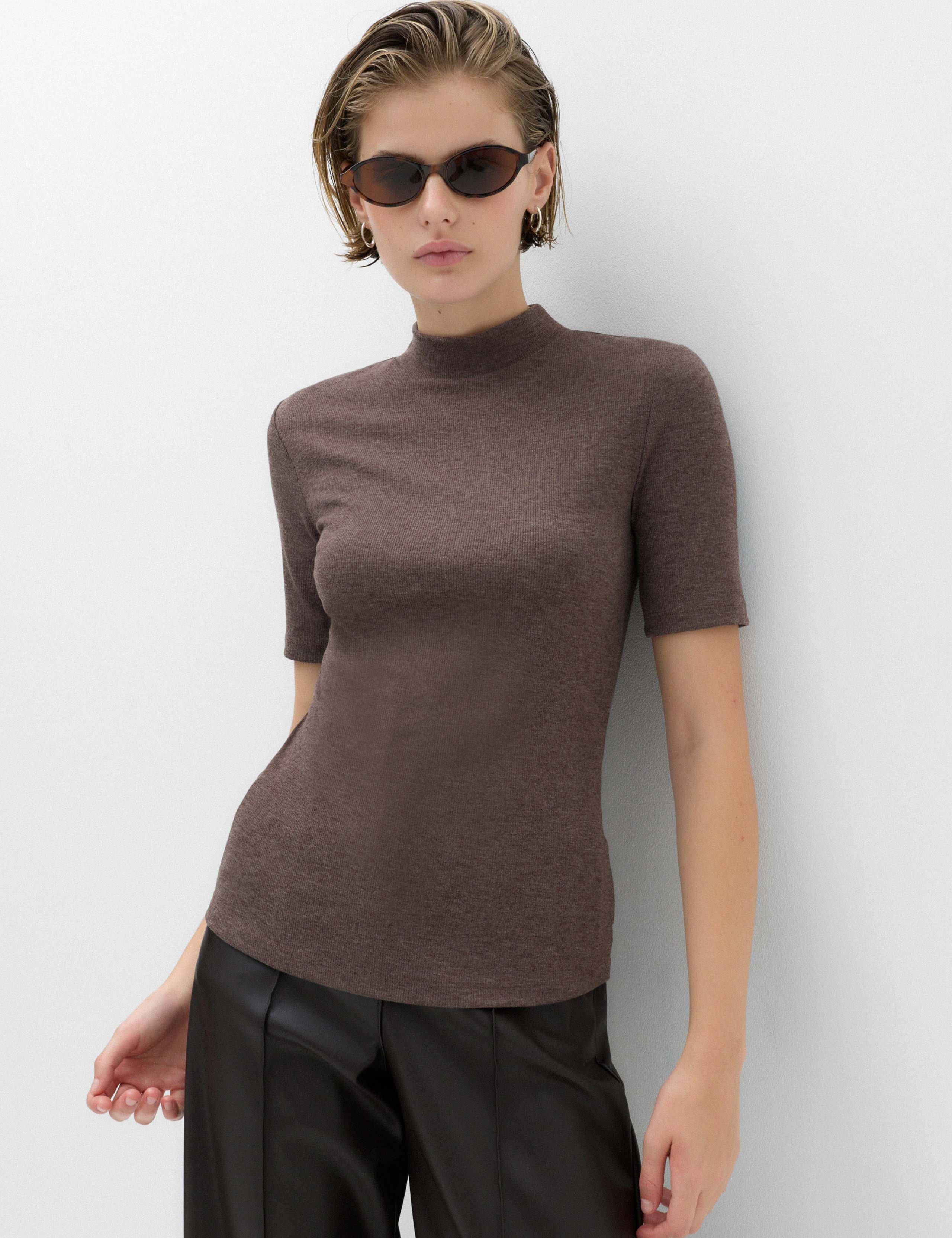 Cosy High Neck Half Sleeve T-Shirt