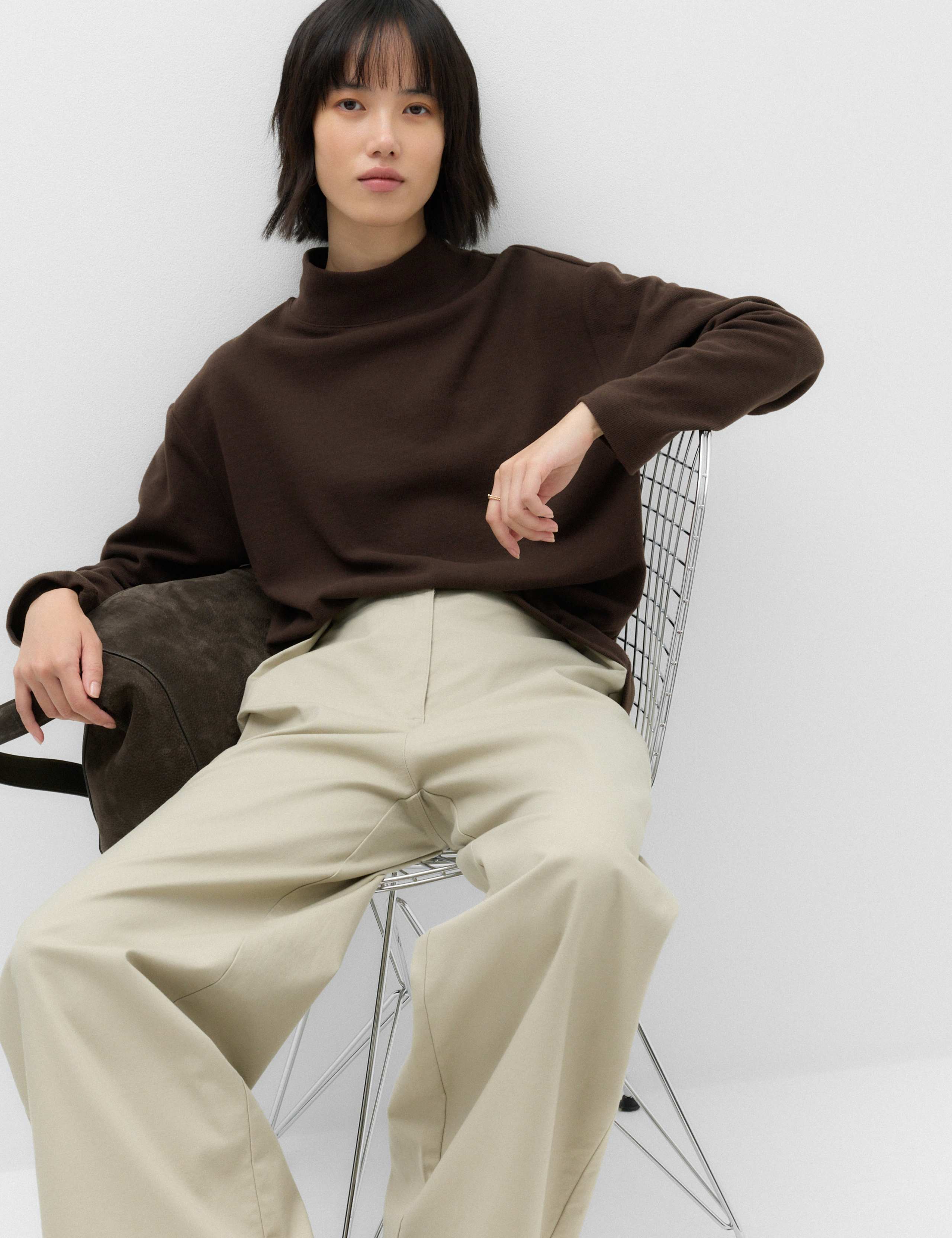 Cotton Rich Cosy Funnel Neck Top