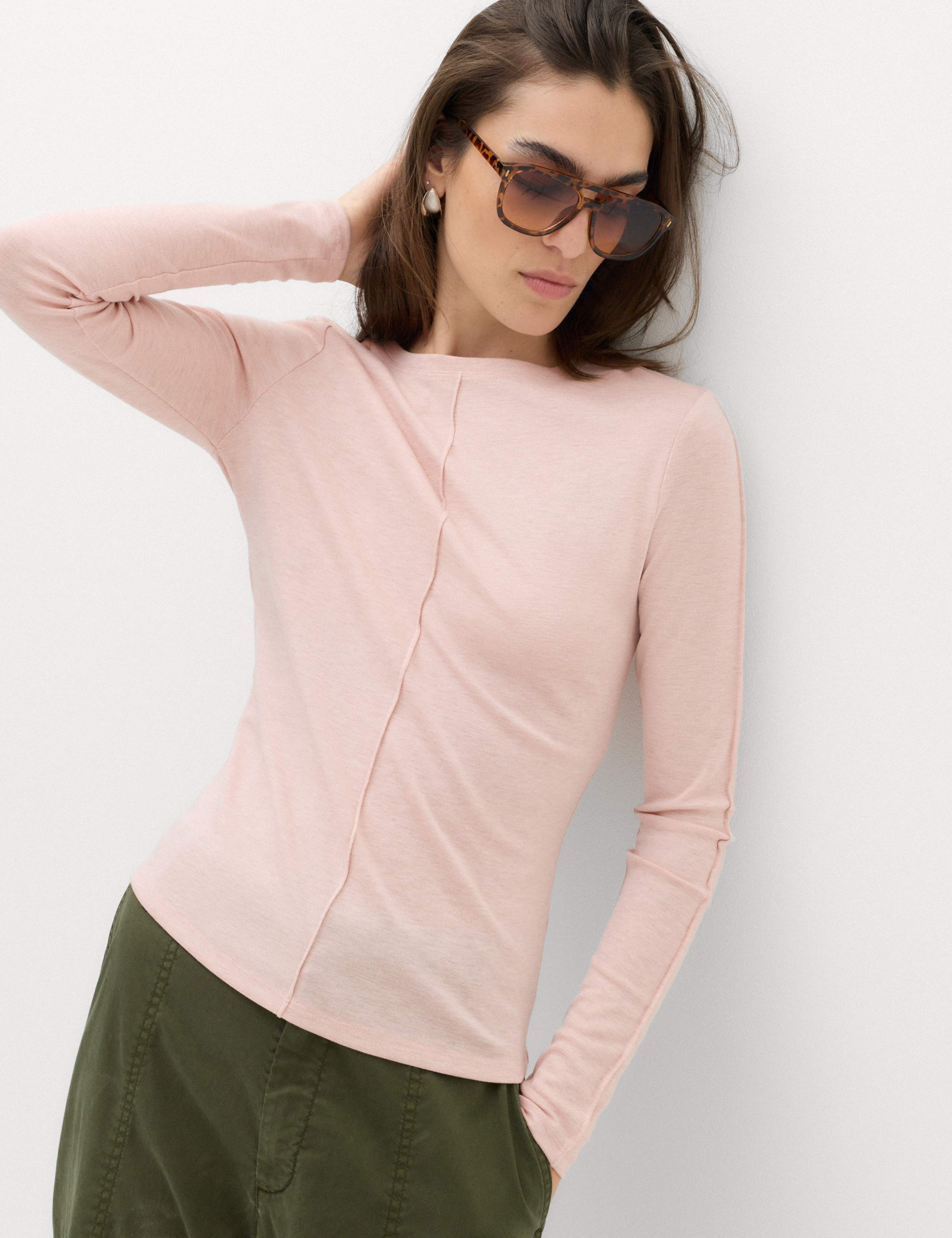 Marl Long Sleeve Top with Wool