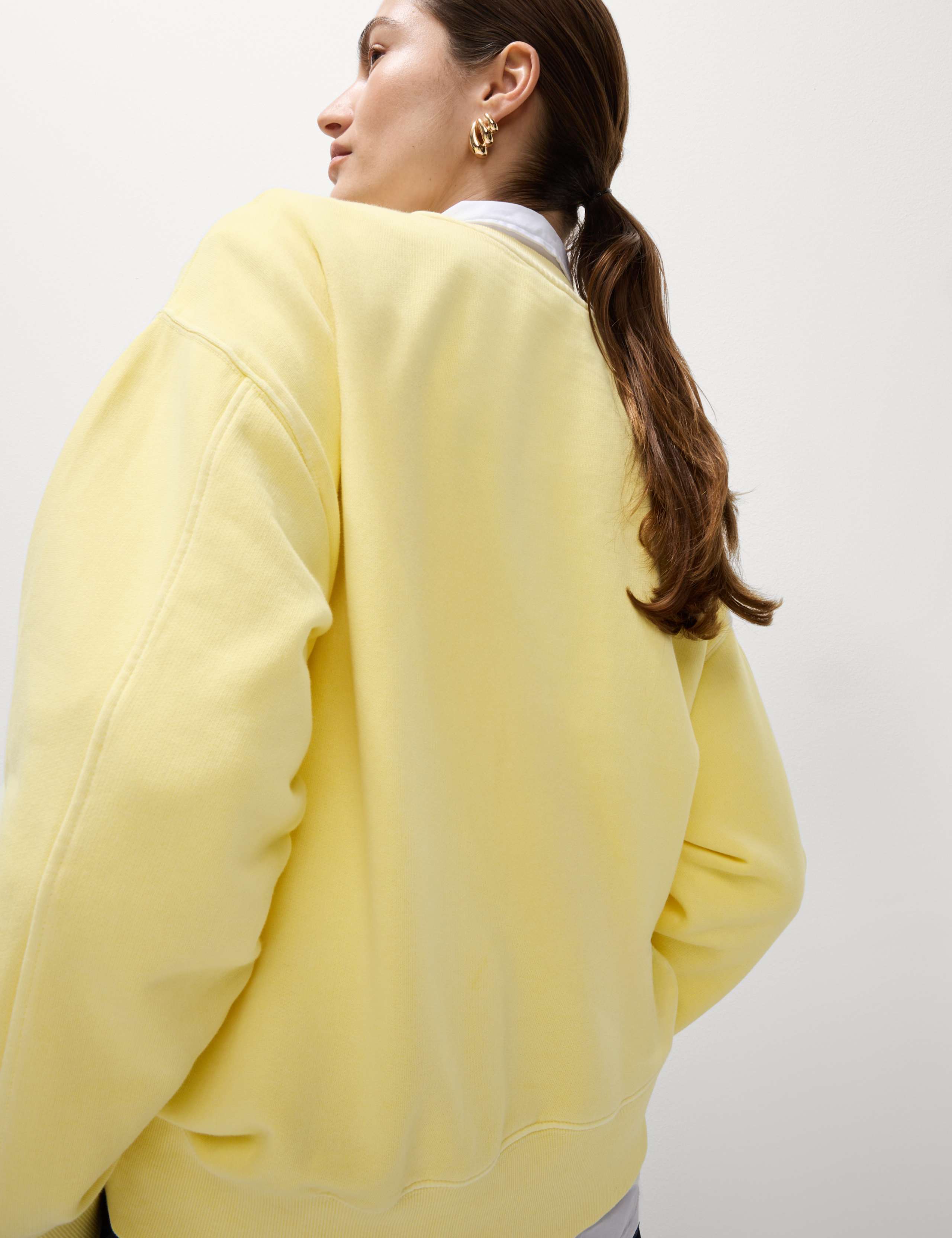 Pure Cotton Crew Neck Relaxed Sweatshirt