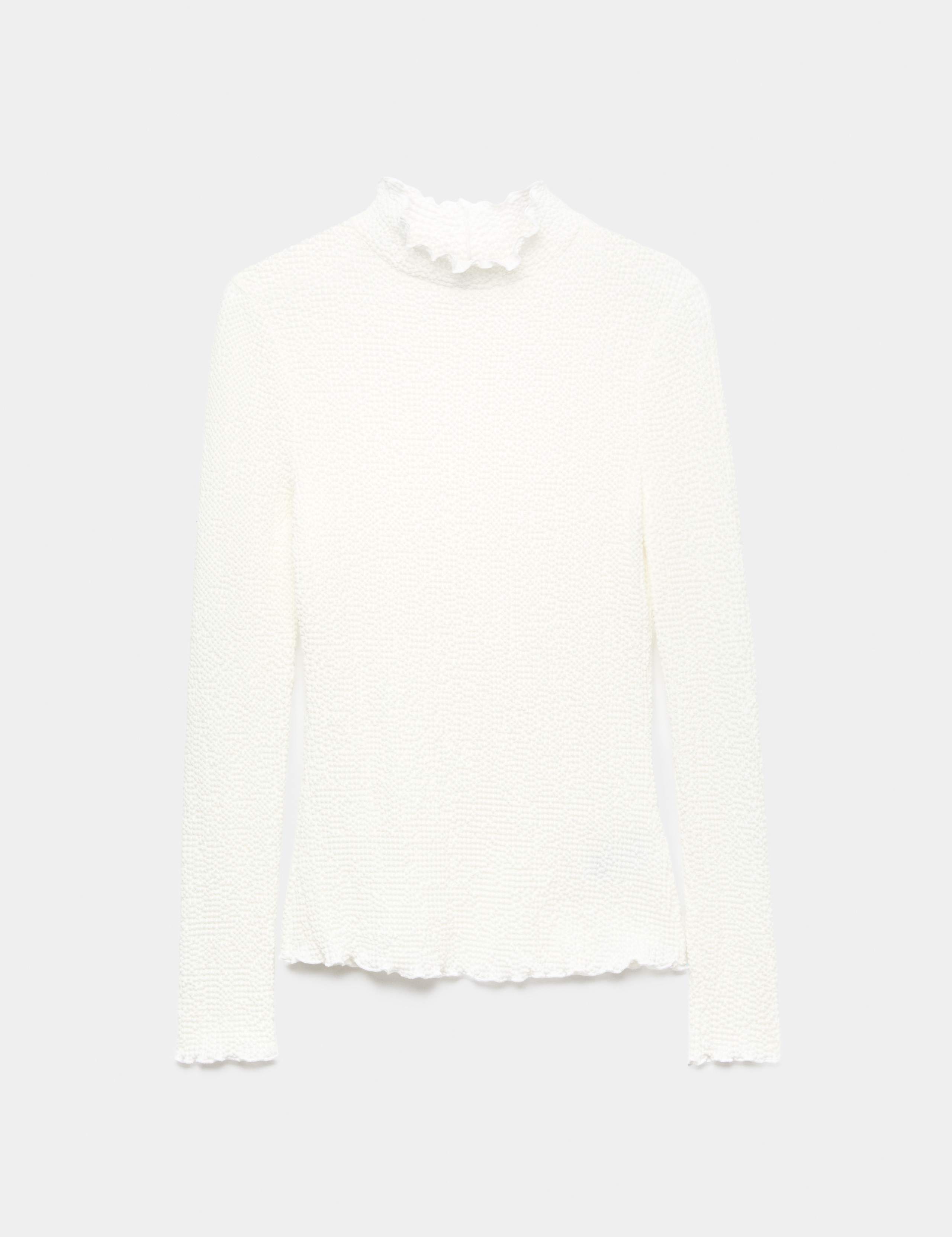 Textured High Neck Top