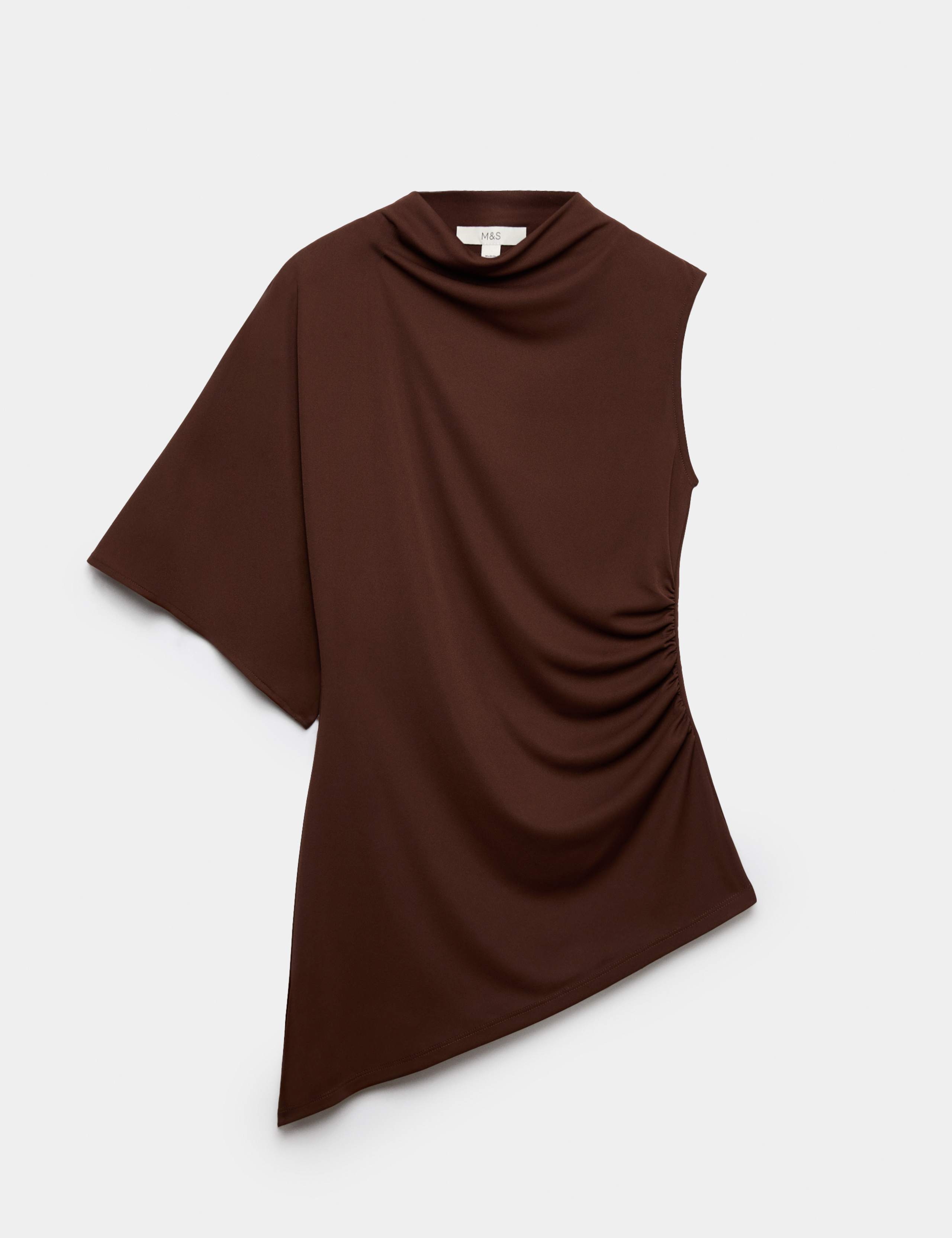 One Shoulder Asymmetric Draped Top