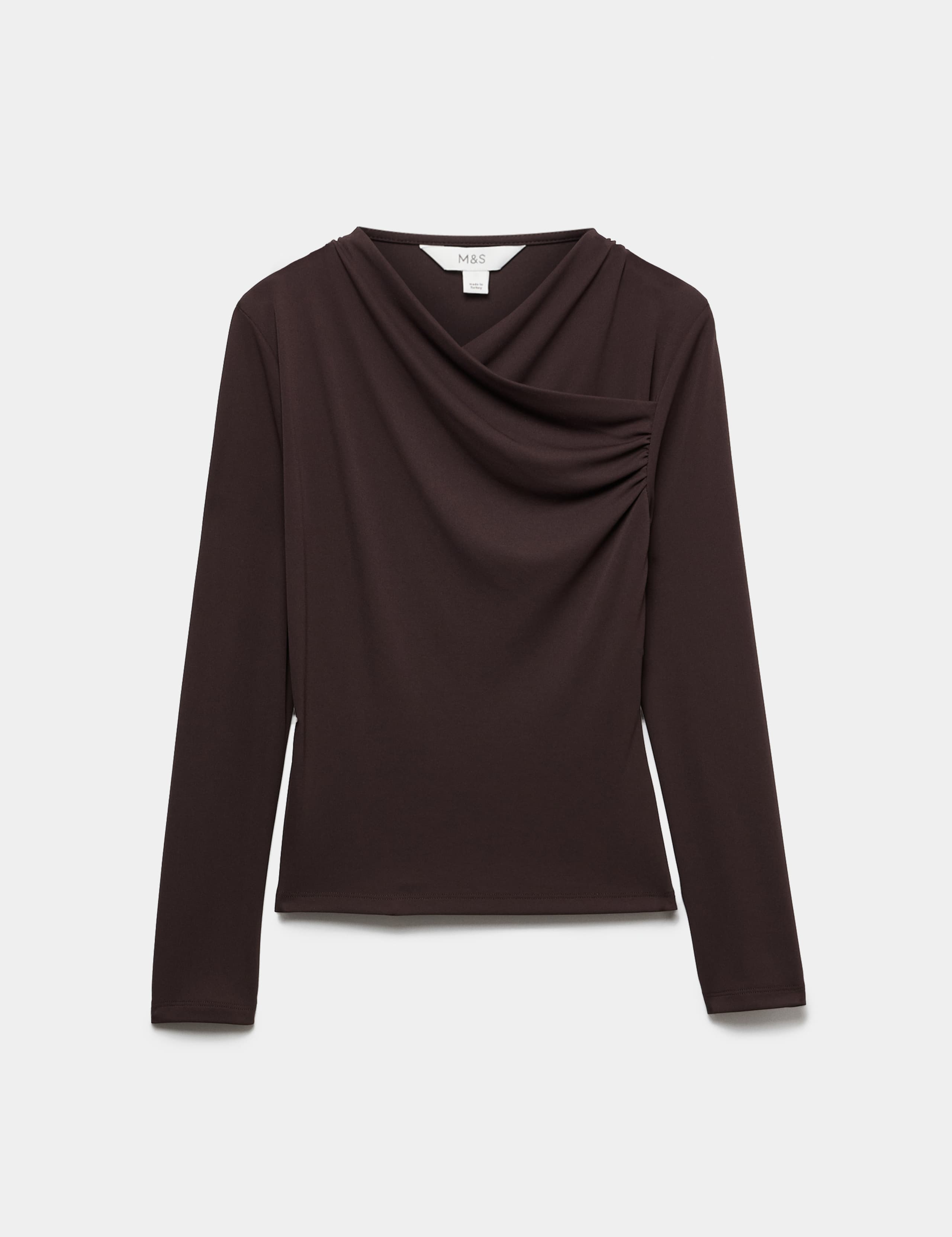Draped Cowl Neck Going Out Top