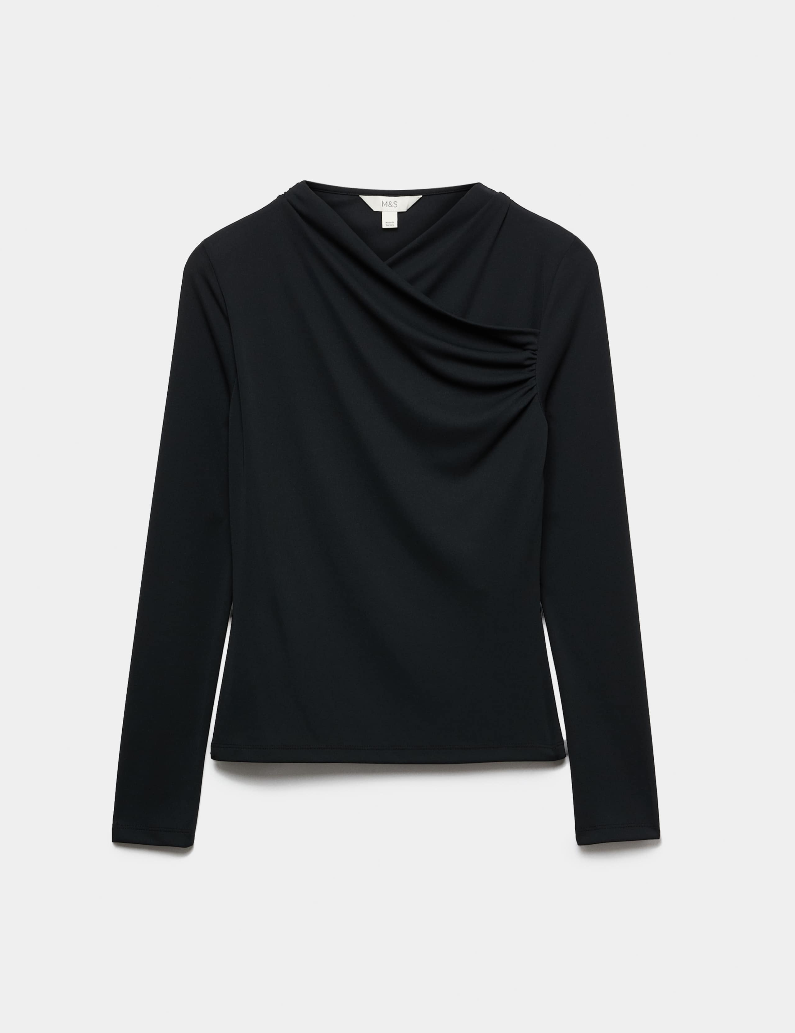 Draped Cowl Neck Going Out Top