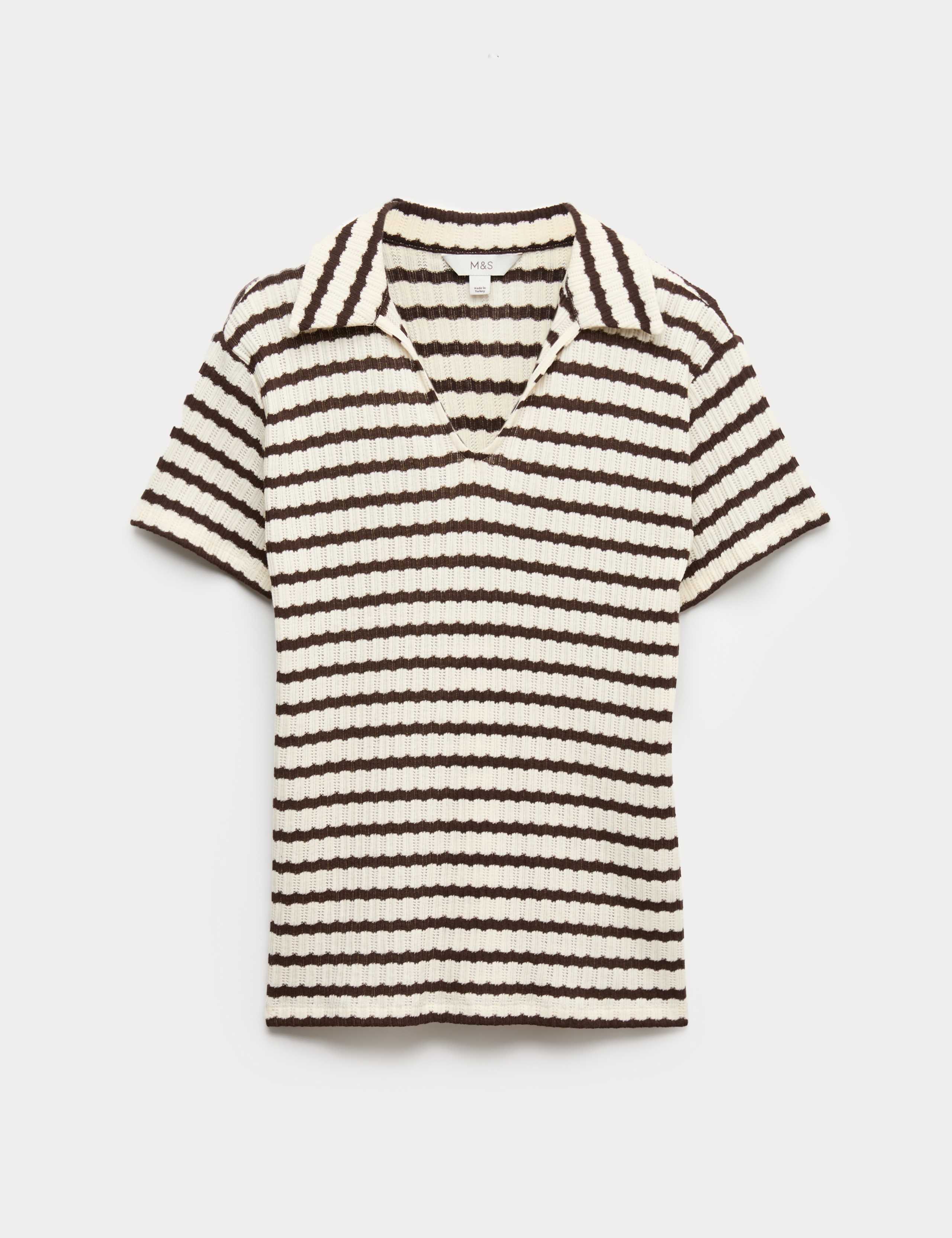 Cotton Blend Jacquard Striped Top