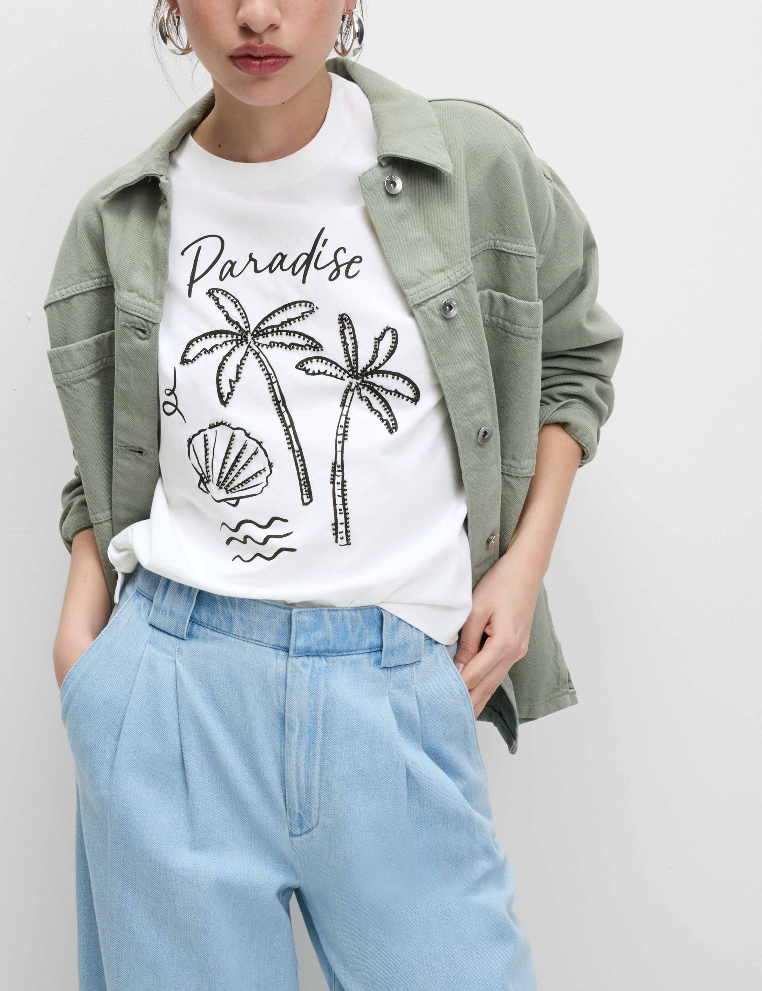 Pure Cotton Embellished T-Shirt