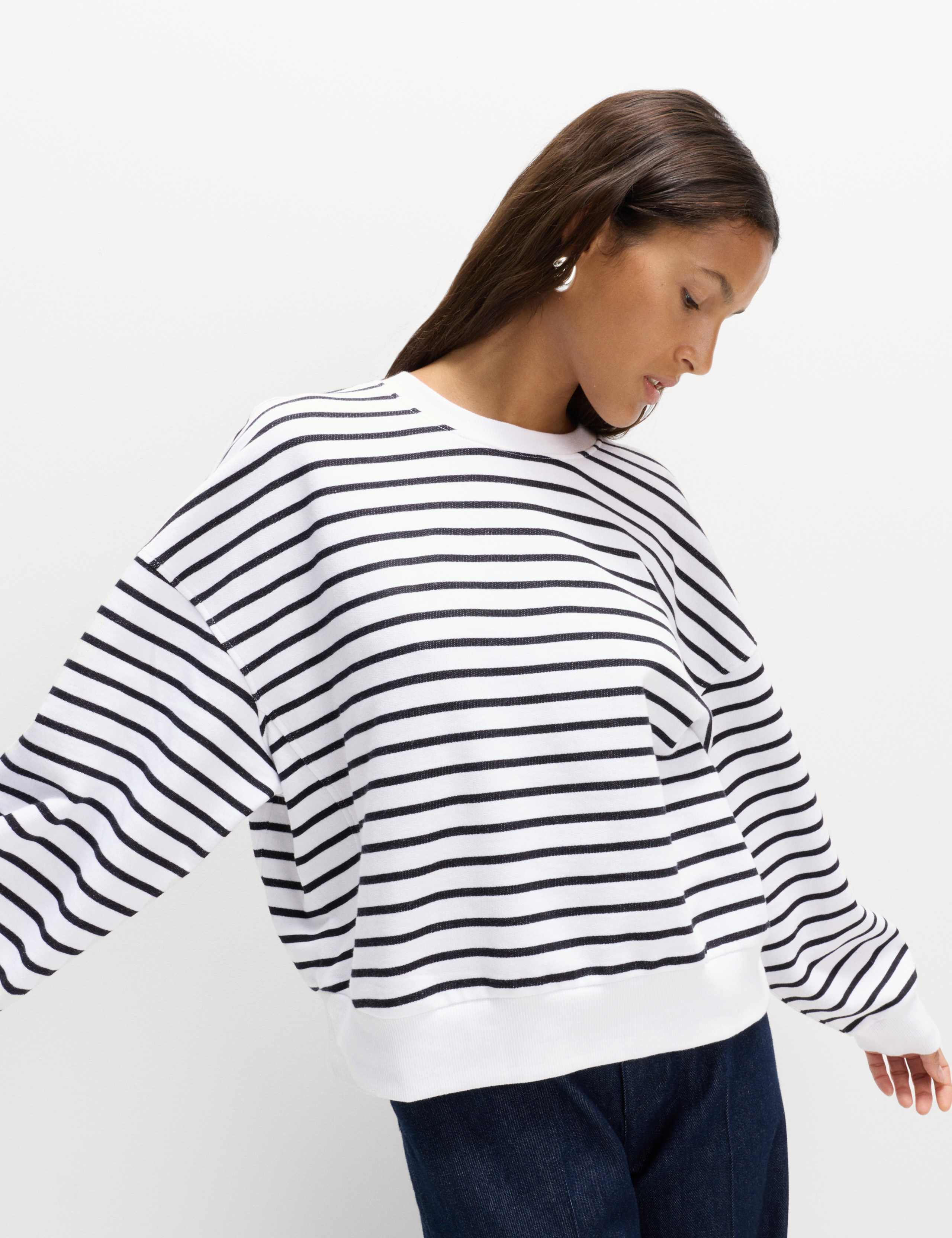 Pure Cotton Striped Sweatshirt
