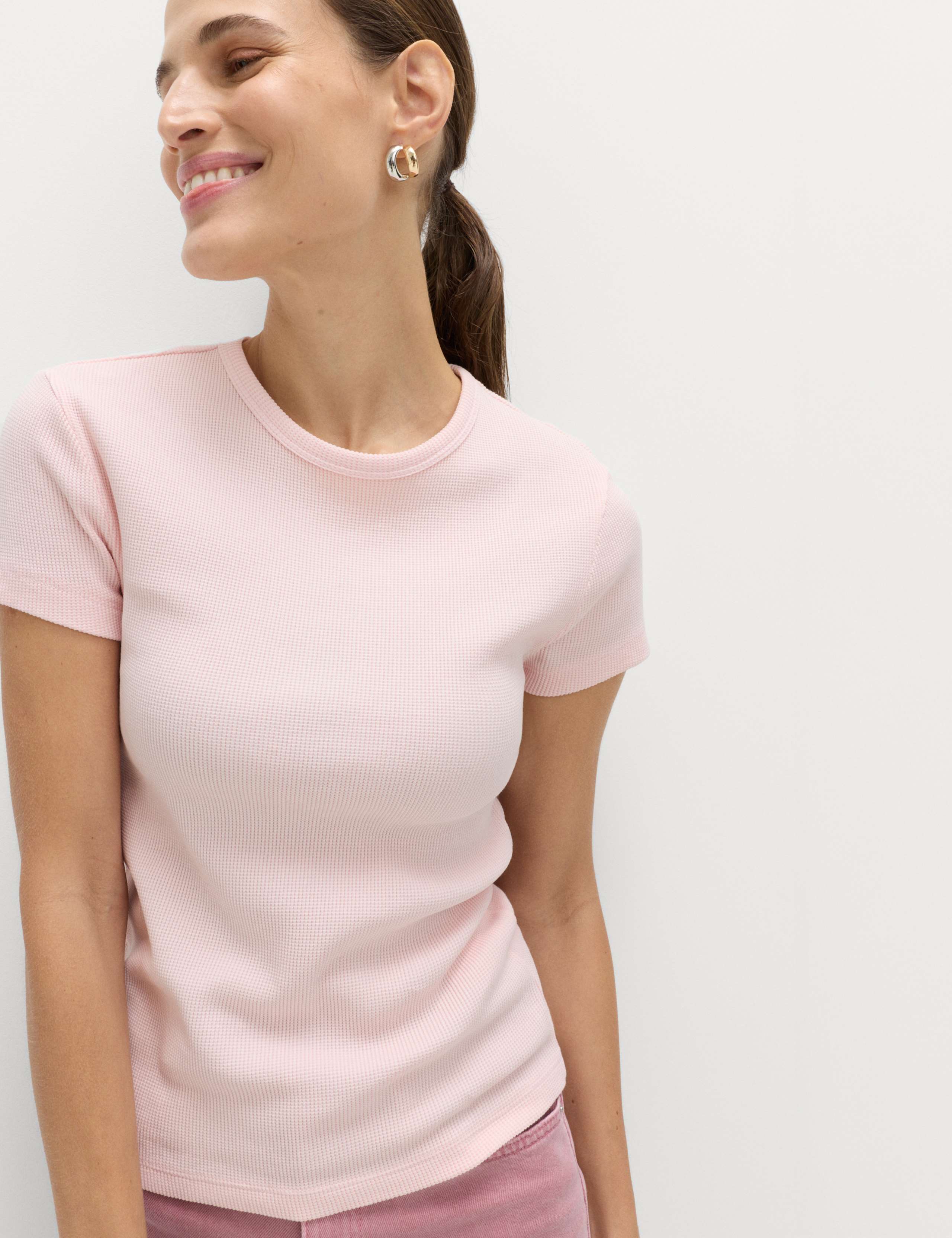 Pure Cotton Waffle T-Shirt