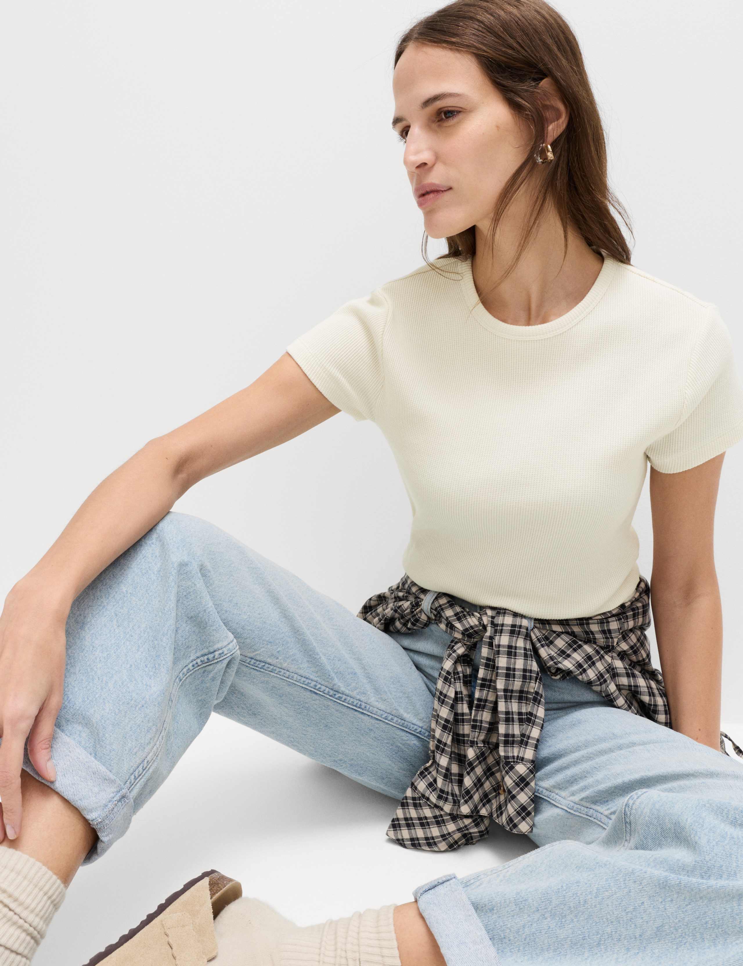 Pure Cotton Waffle T-Shirt