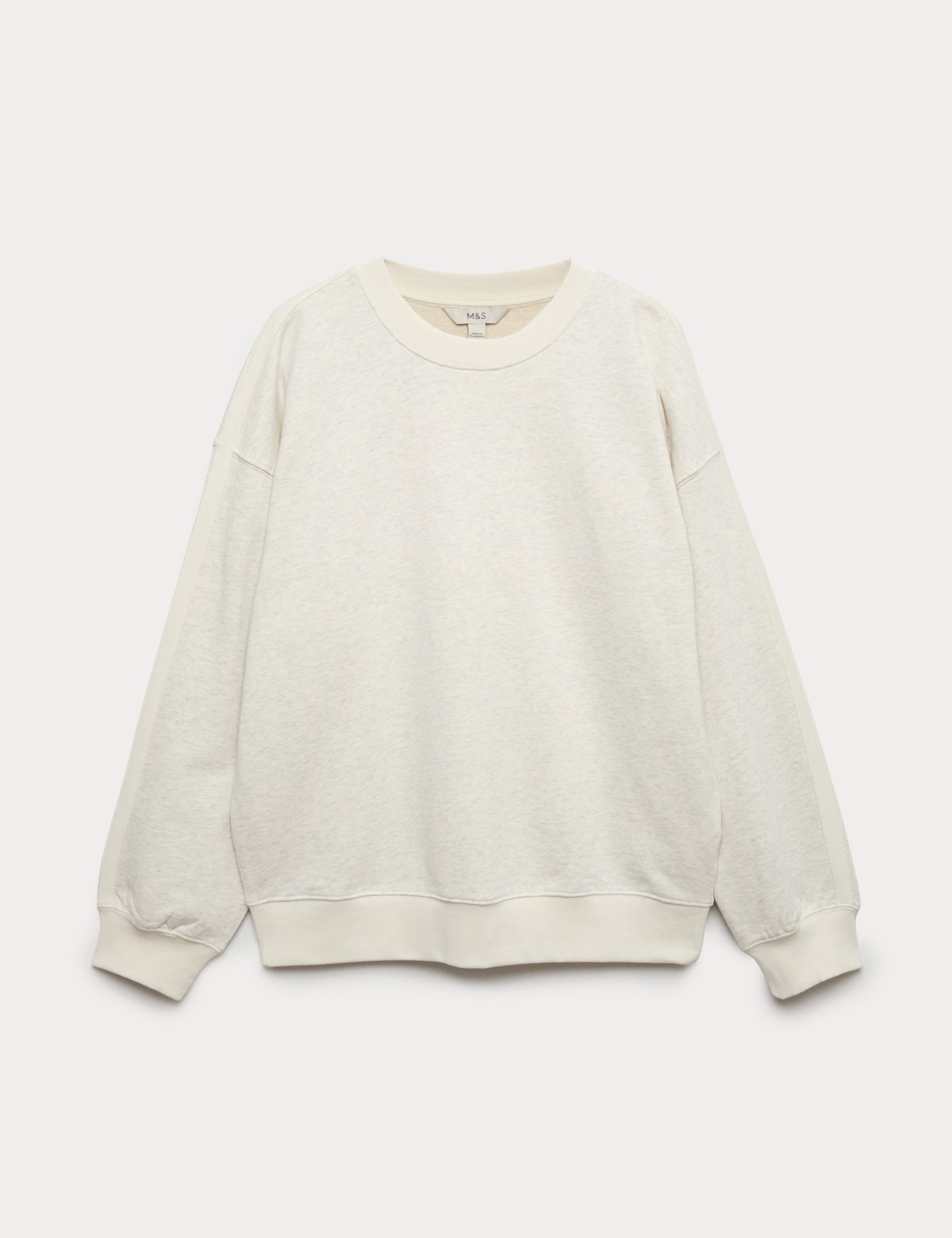 Pure Cotton Slogan Side Striped Sweatshirt