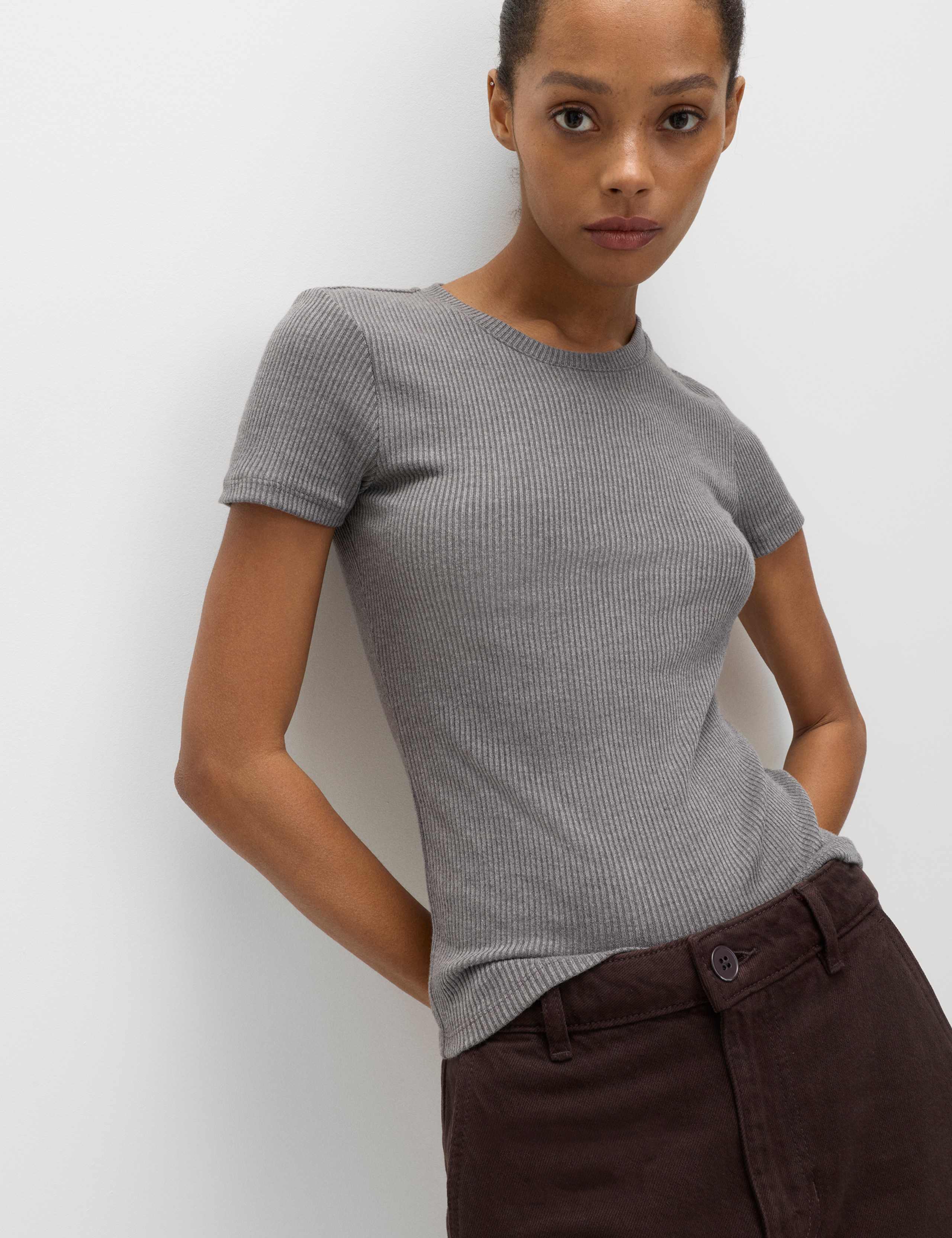 Short Sleeve Ribbed T-Shirt