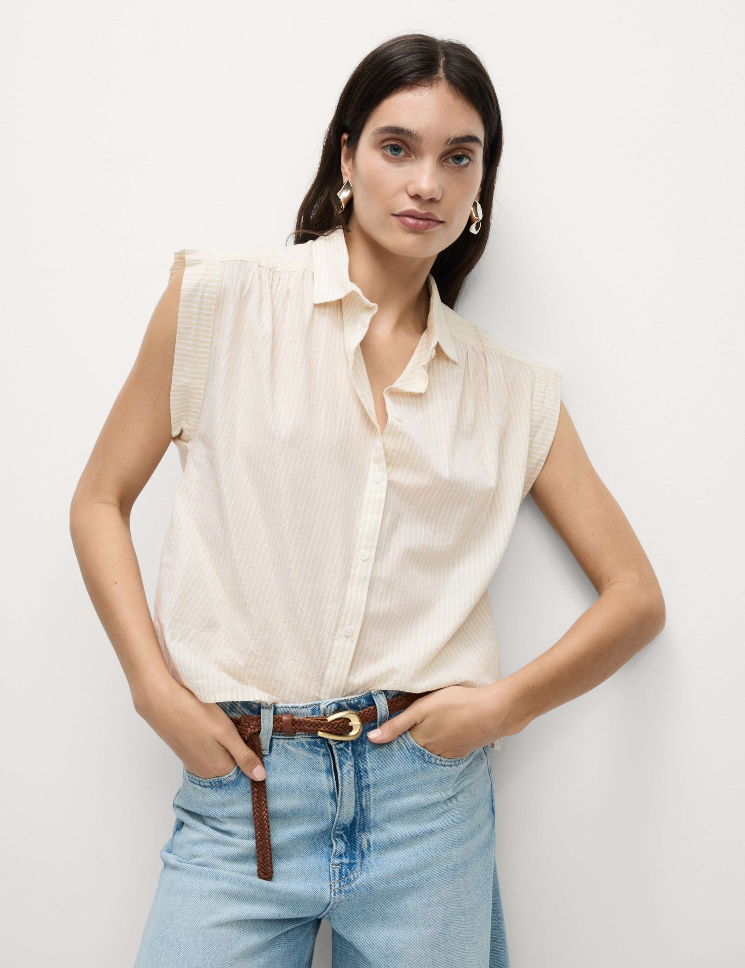 Cotton Rich Sparkly Striped Shirt