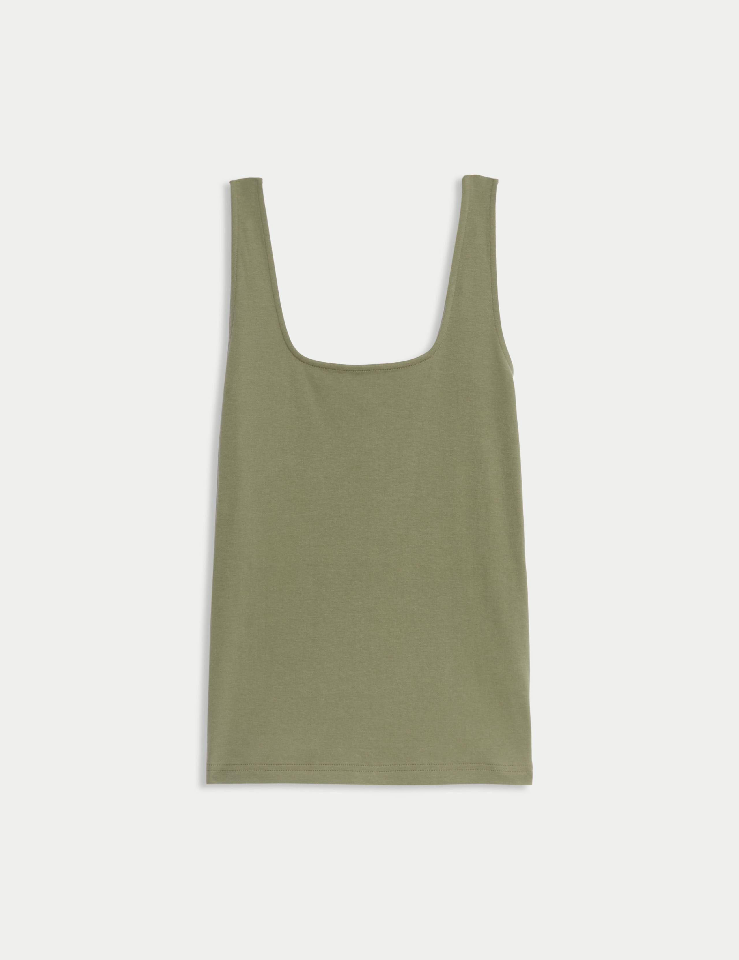 Pure Cotton Square Neck Vest Top