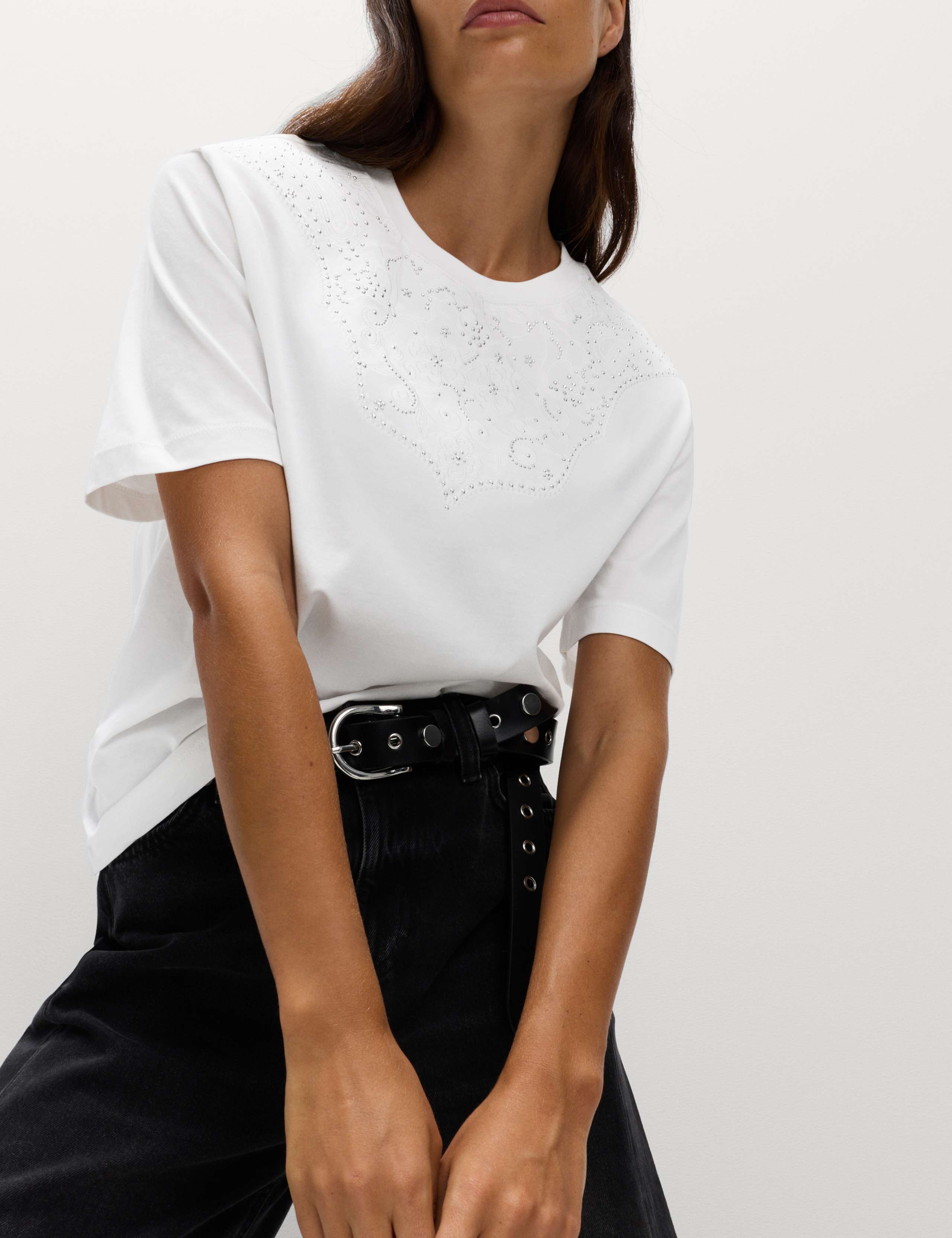 Pure Cotton Embellished 'Lucky' T-Shirt