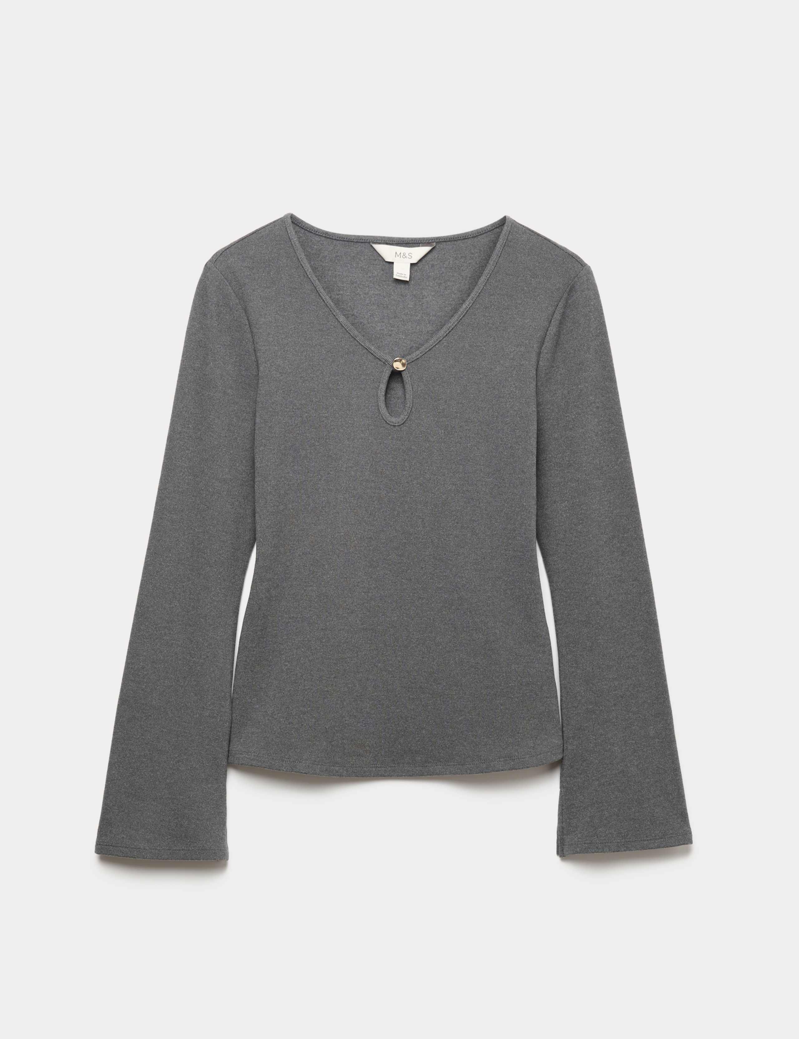 Keyhole Cosy Flute Sleeves Top