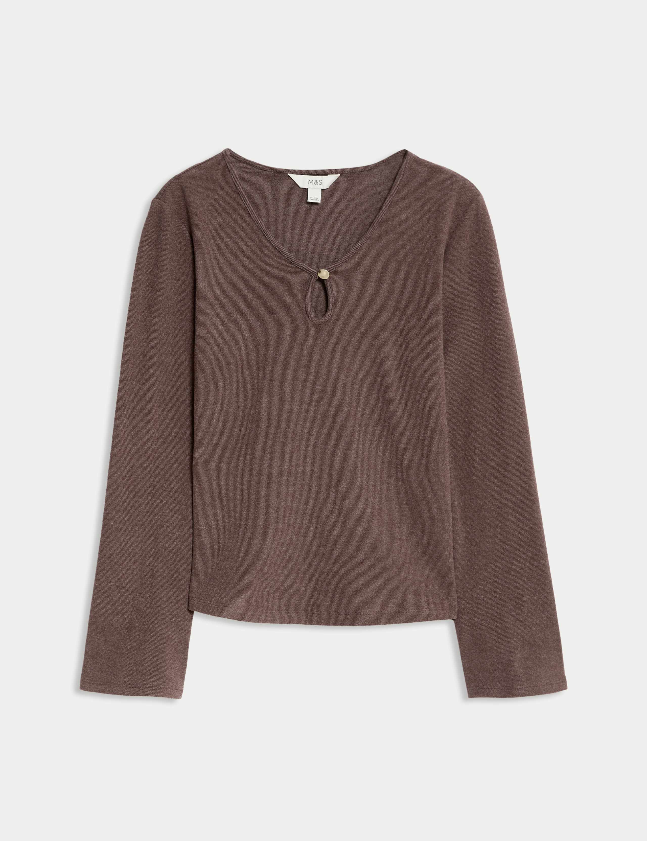 Keyhole Cosy Flute Sleeves Top