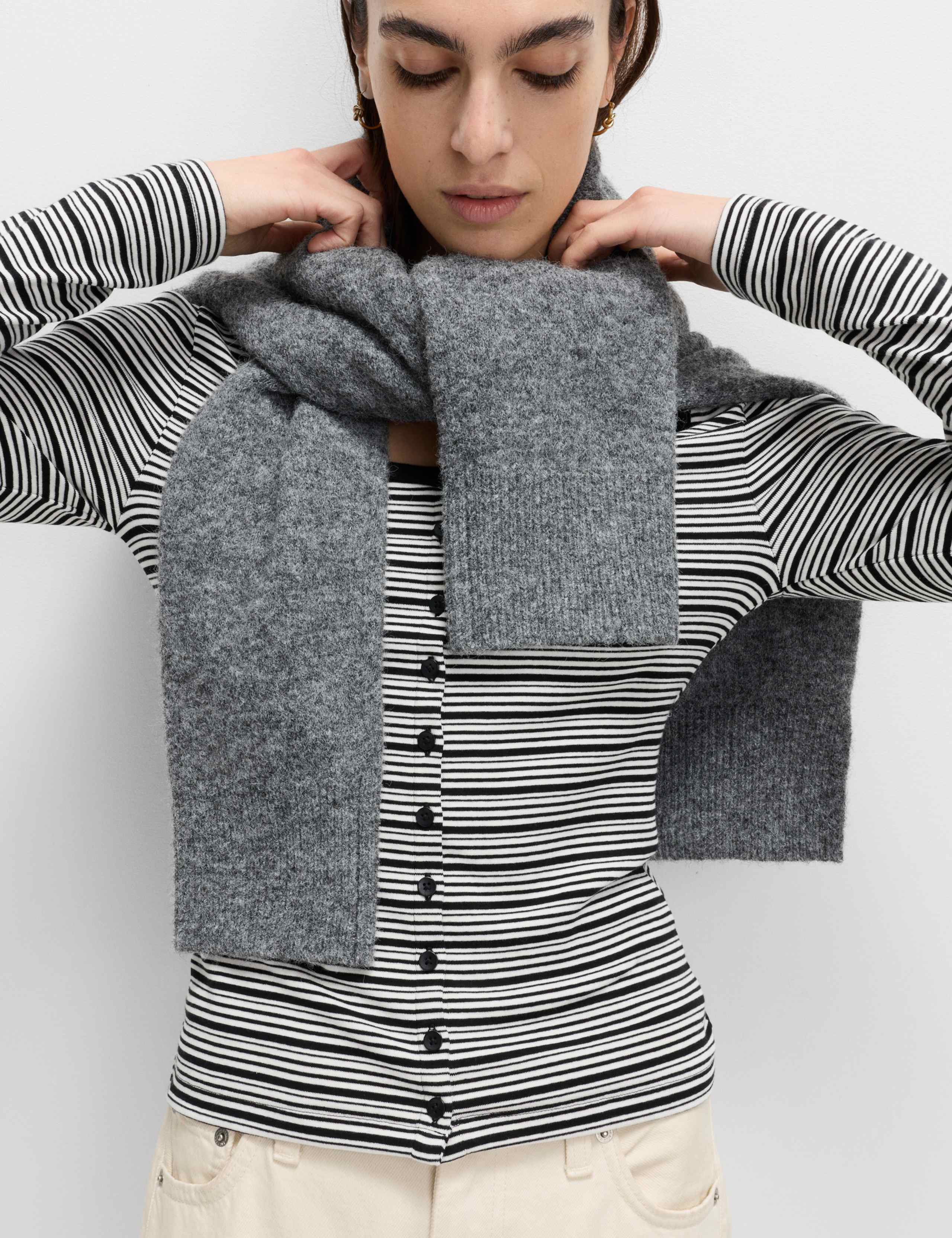 Cotton Rich Scoop Neck Henley Top