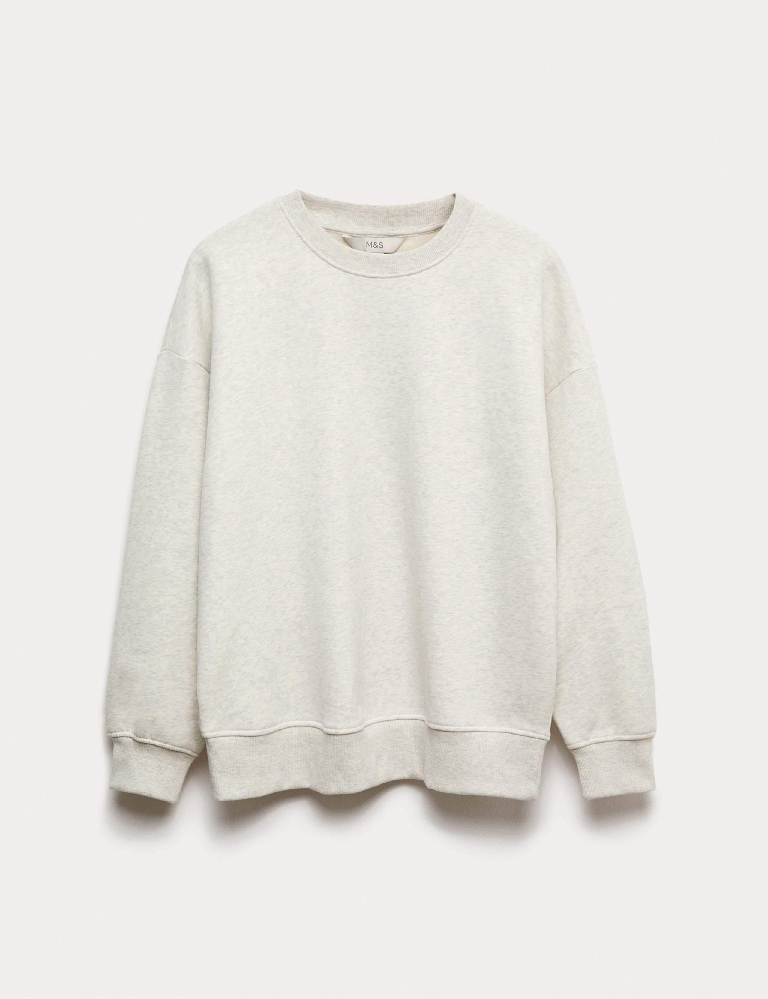 Cotton Rich Crew Neck Relaxed Sweatshirt