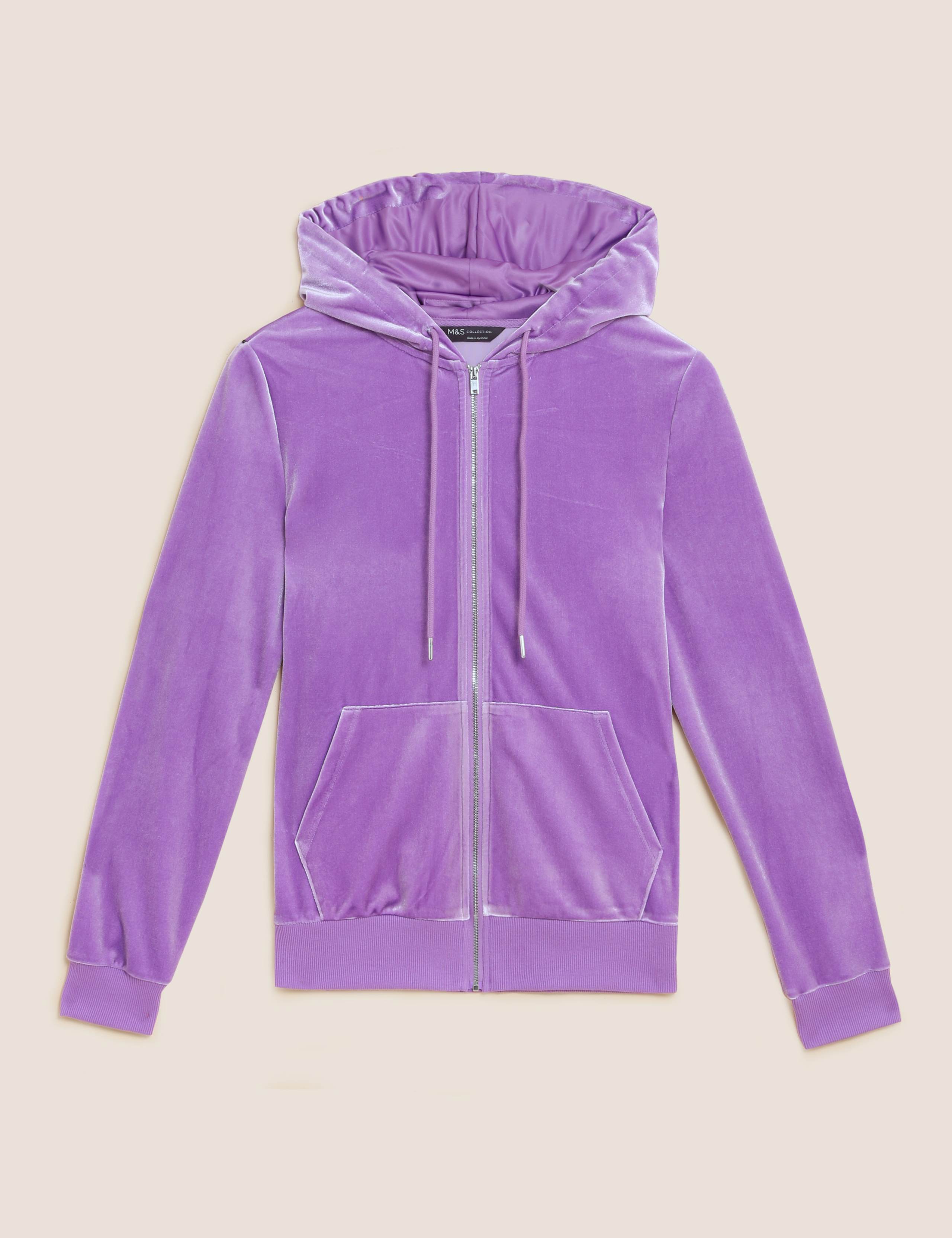 Velvet Zip Up Hoodie