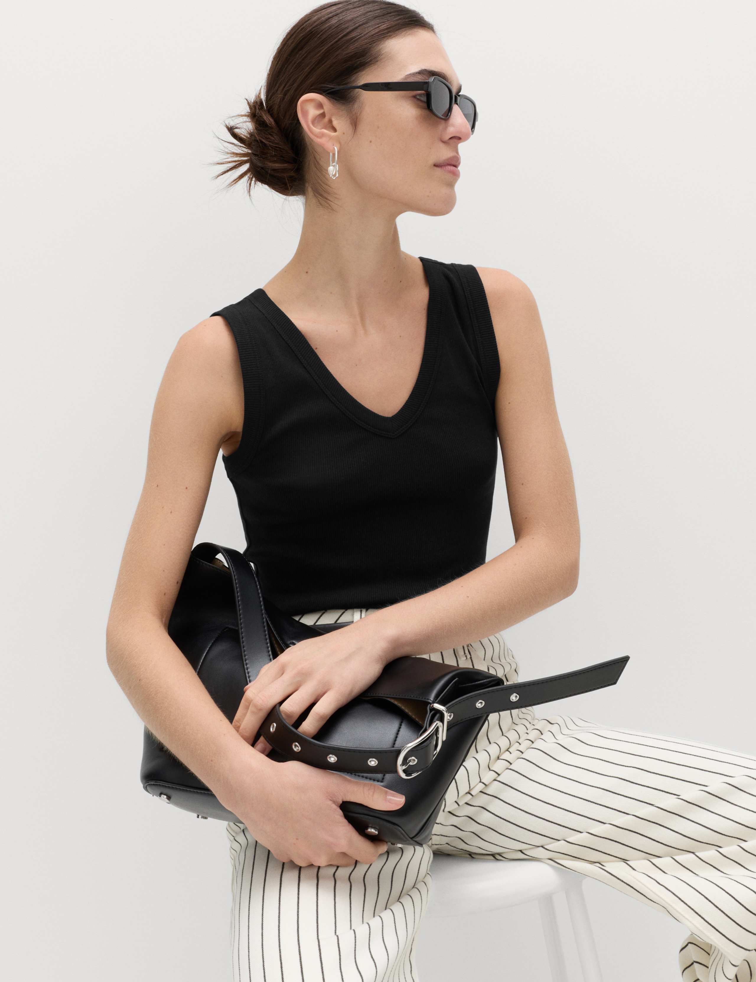 Cotton Rich Ribbed V-Neck Vest