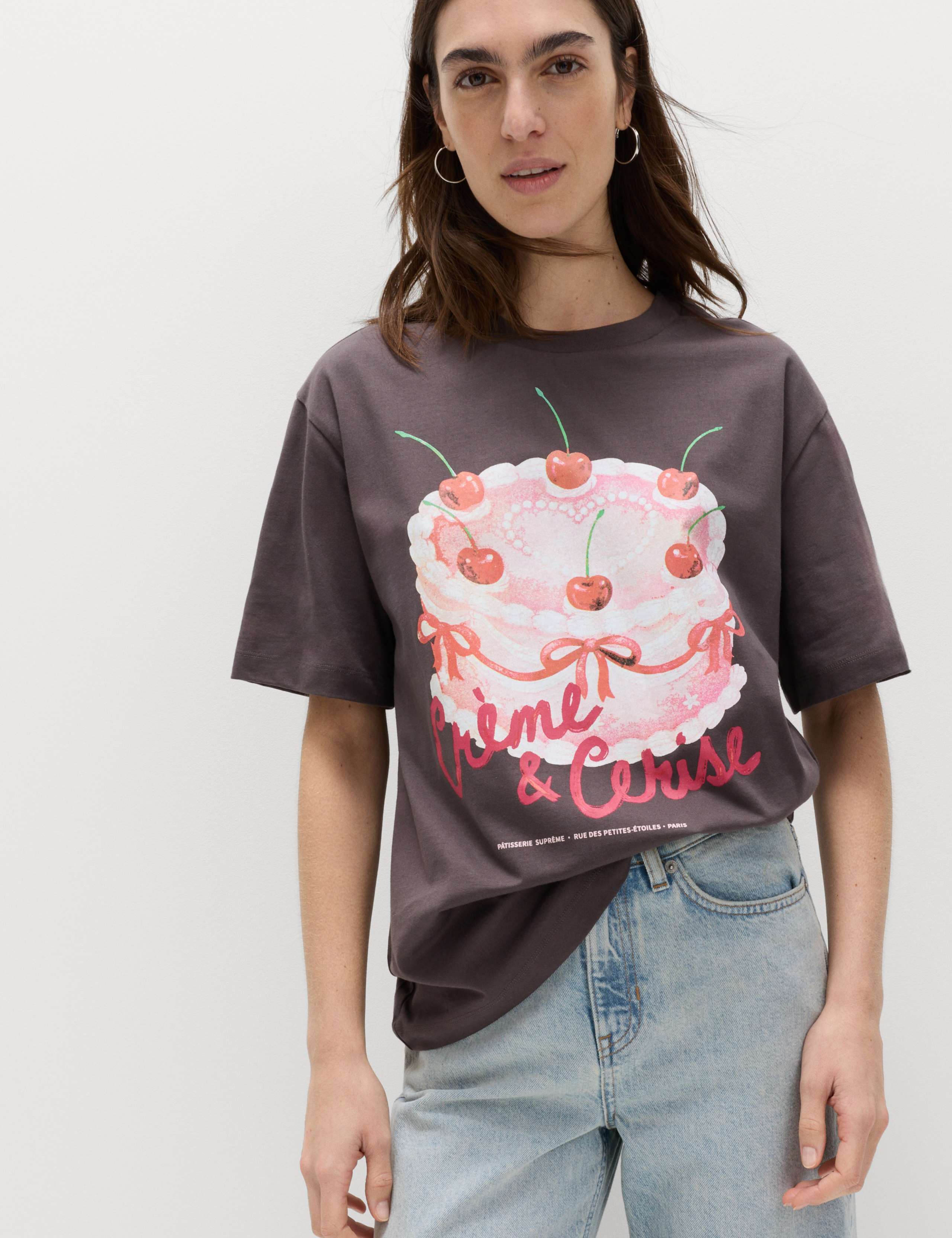 Pure Cotton Floral Oversized Graphic T-Shirt