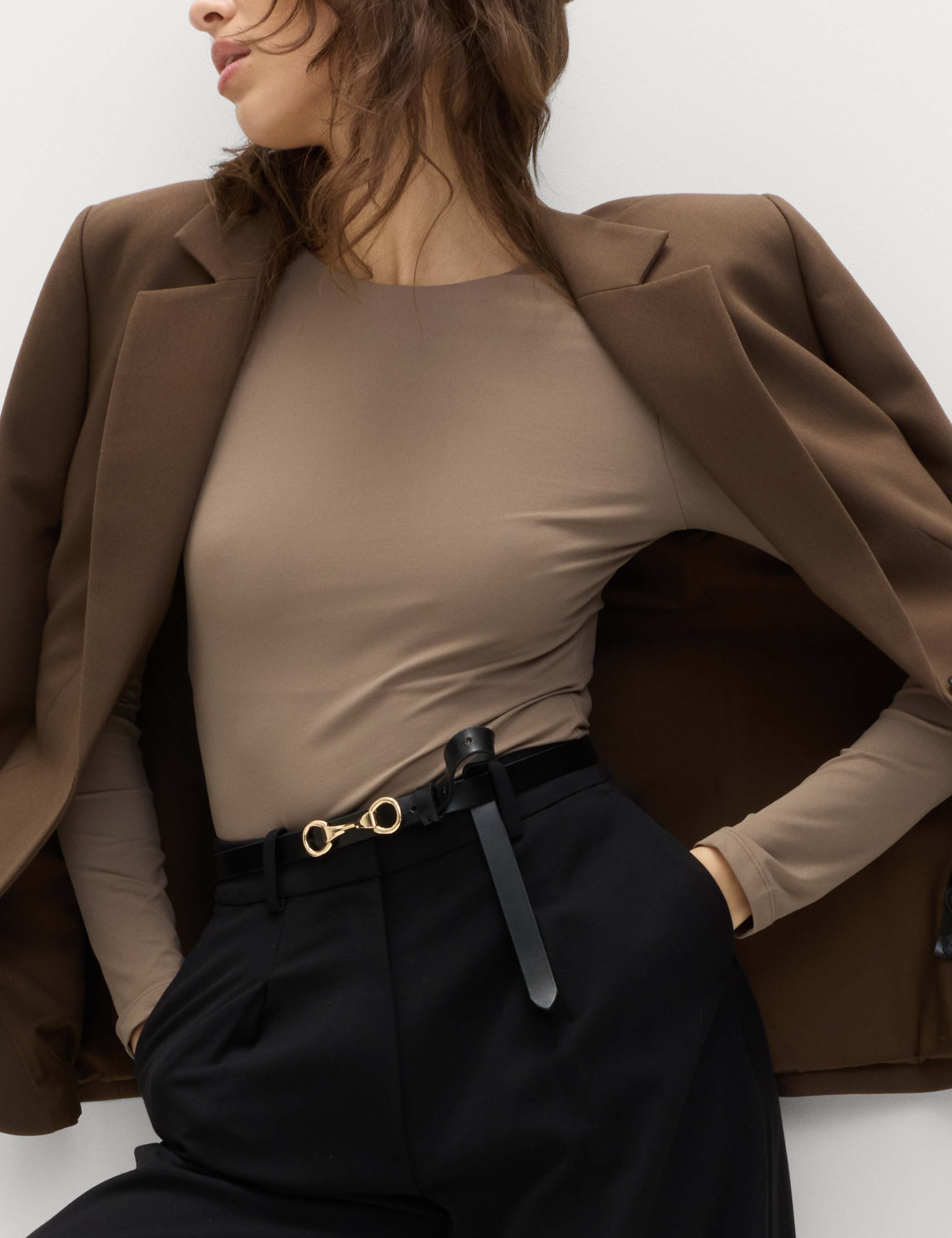 Slim Fit Crew Neck Long Sleeve Top