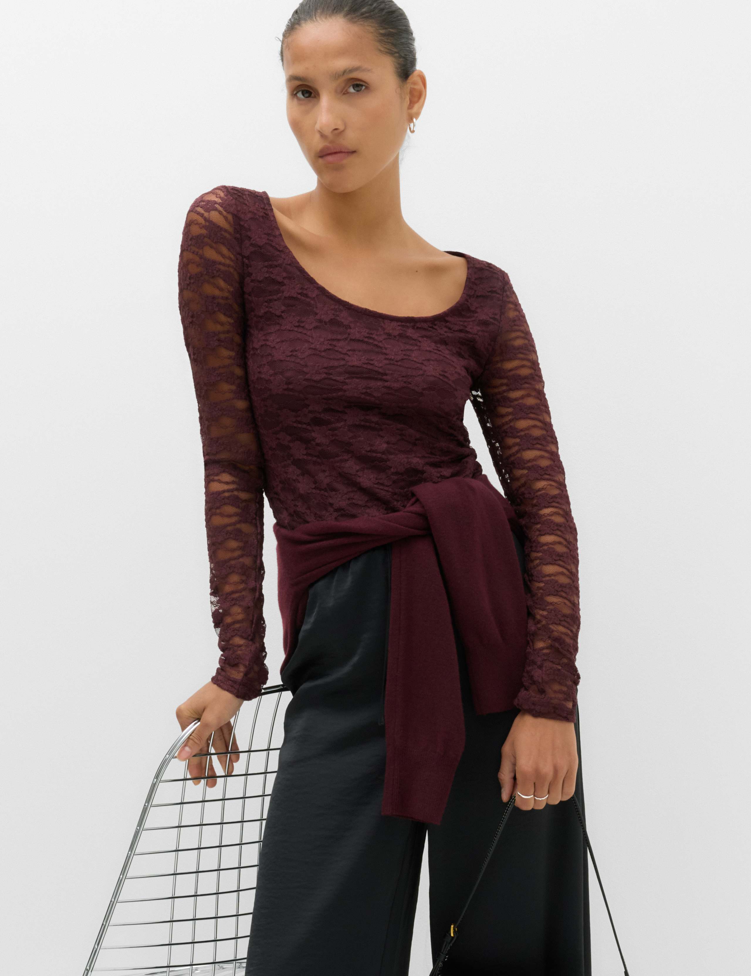 Lace Scoop Neck Top
