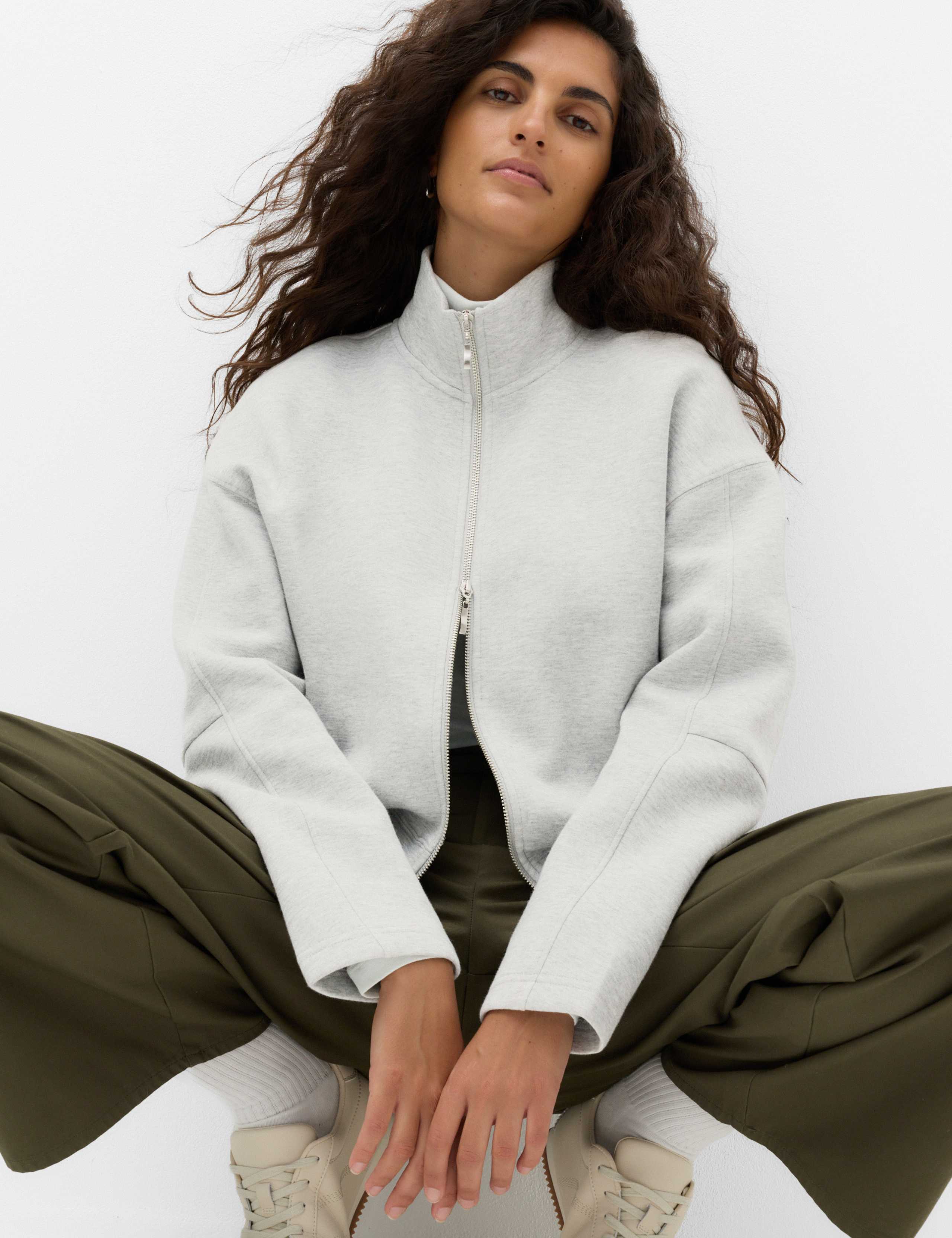 Cotton Rich Scuba Zip Up Sweatshirt