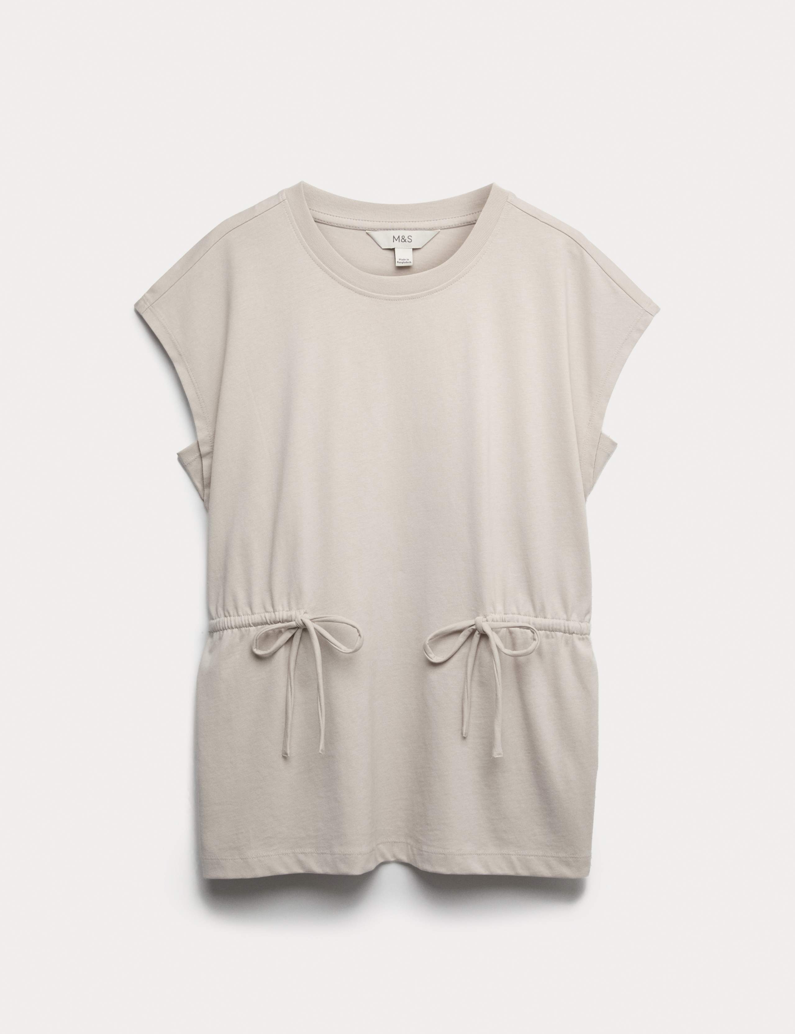 Pure Cotton Tie Waist Oversized T-Shirt