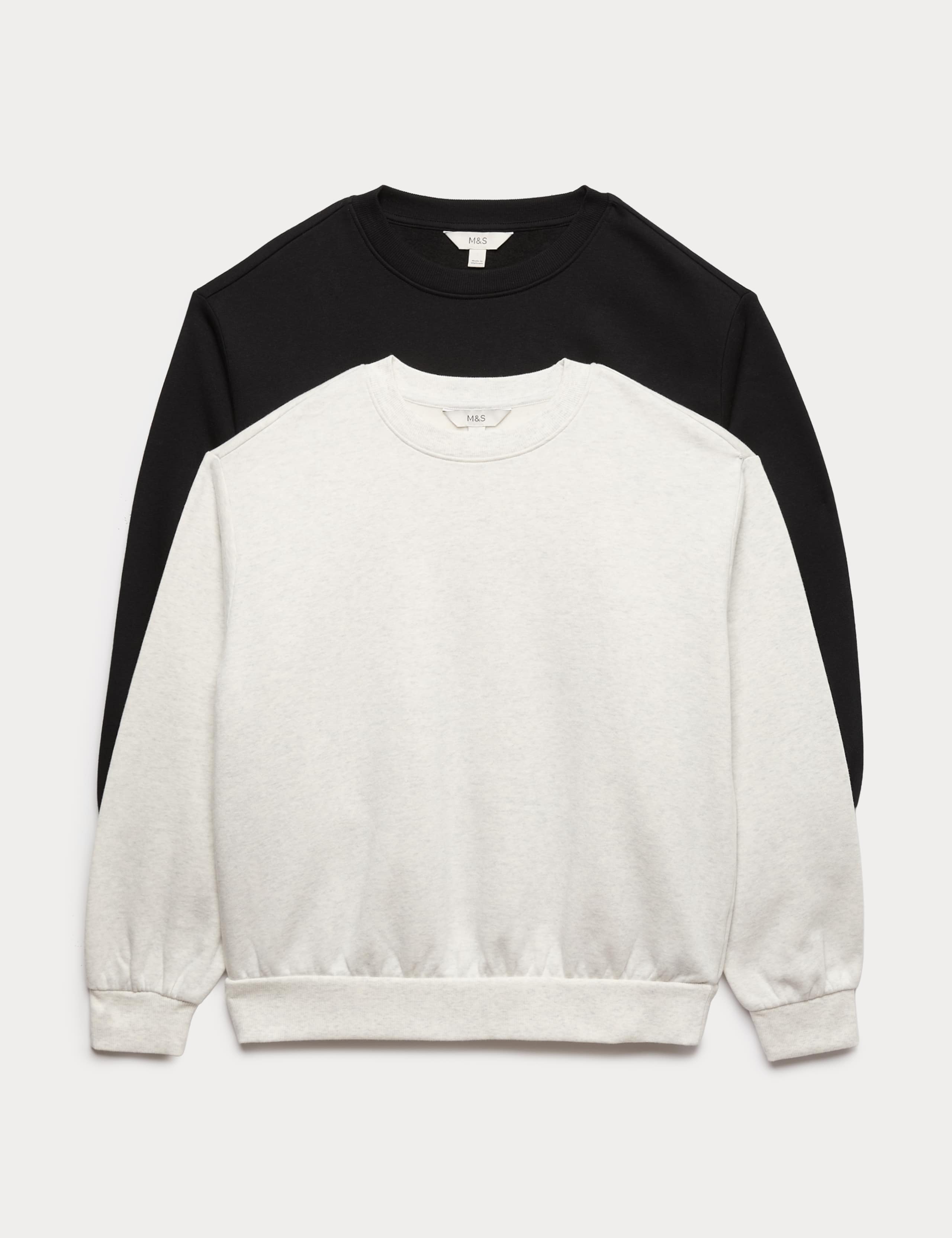 2 Pack Cotton Rich Crew Neck Sweatshirts