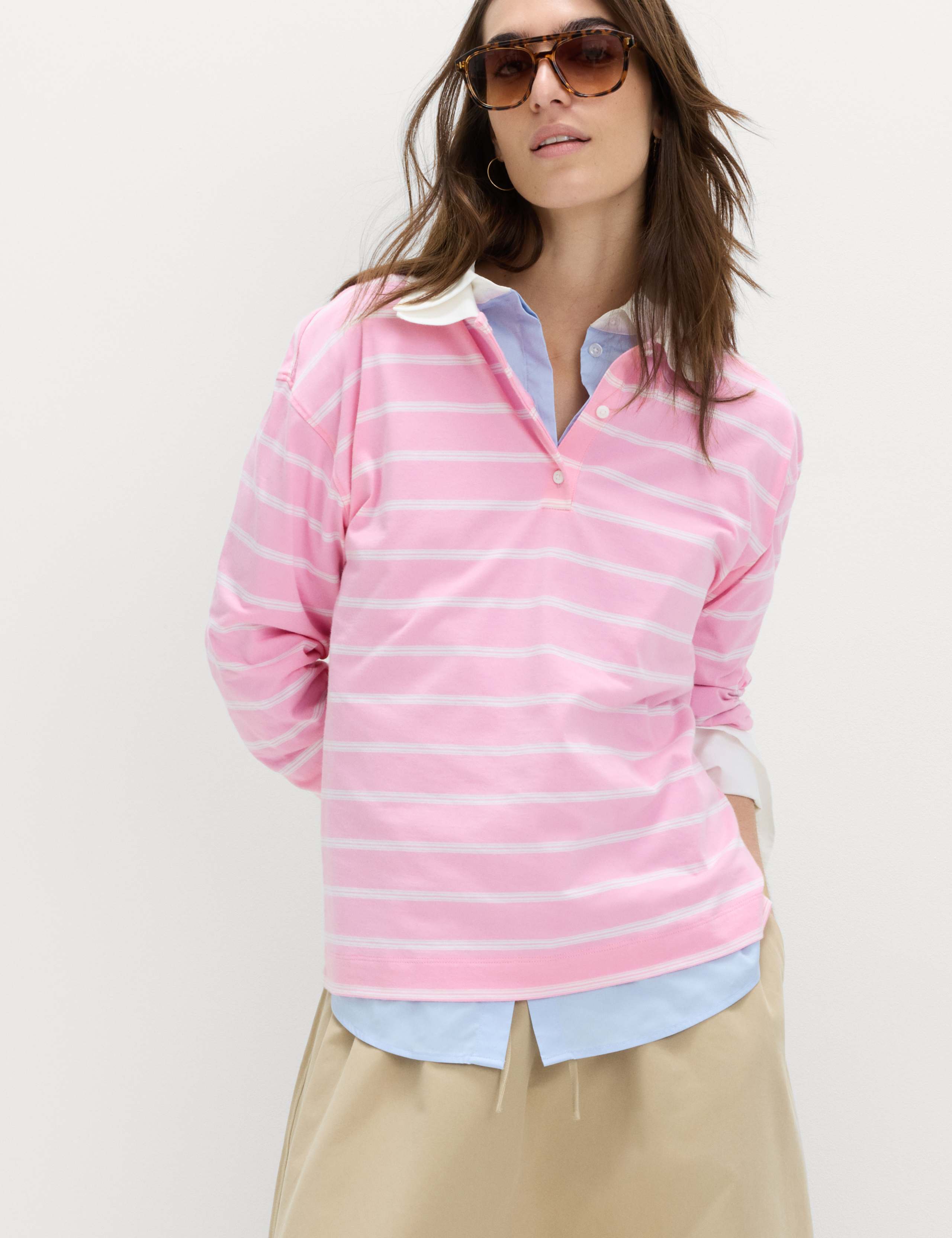 Pure Cotton Striped Rugby Top
