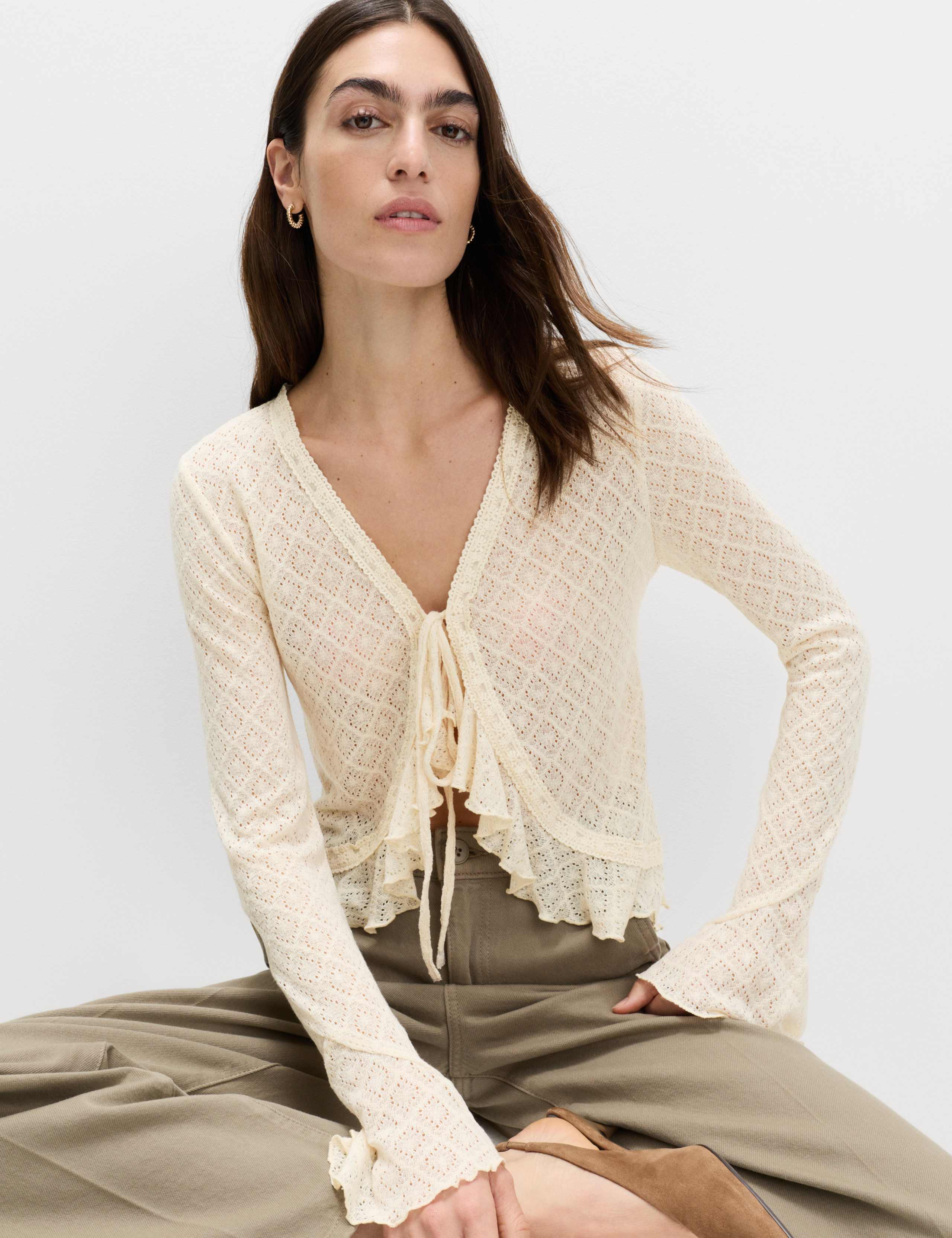 Crochet Tie Fastening Cardigan