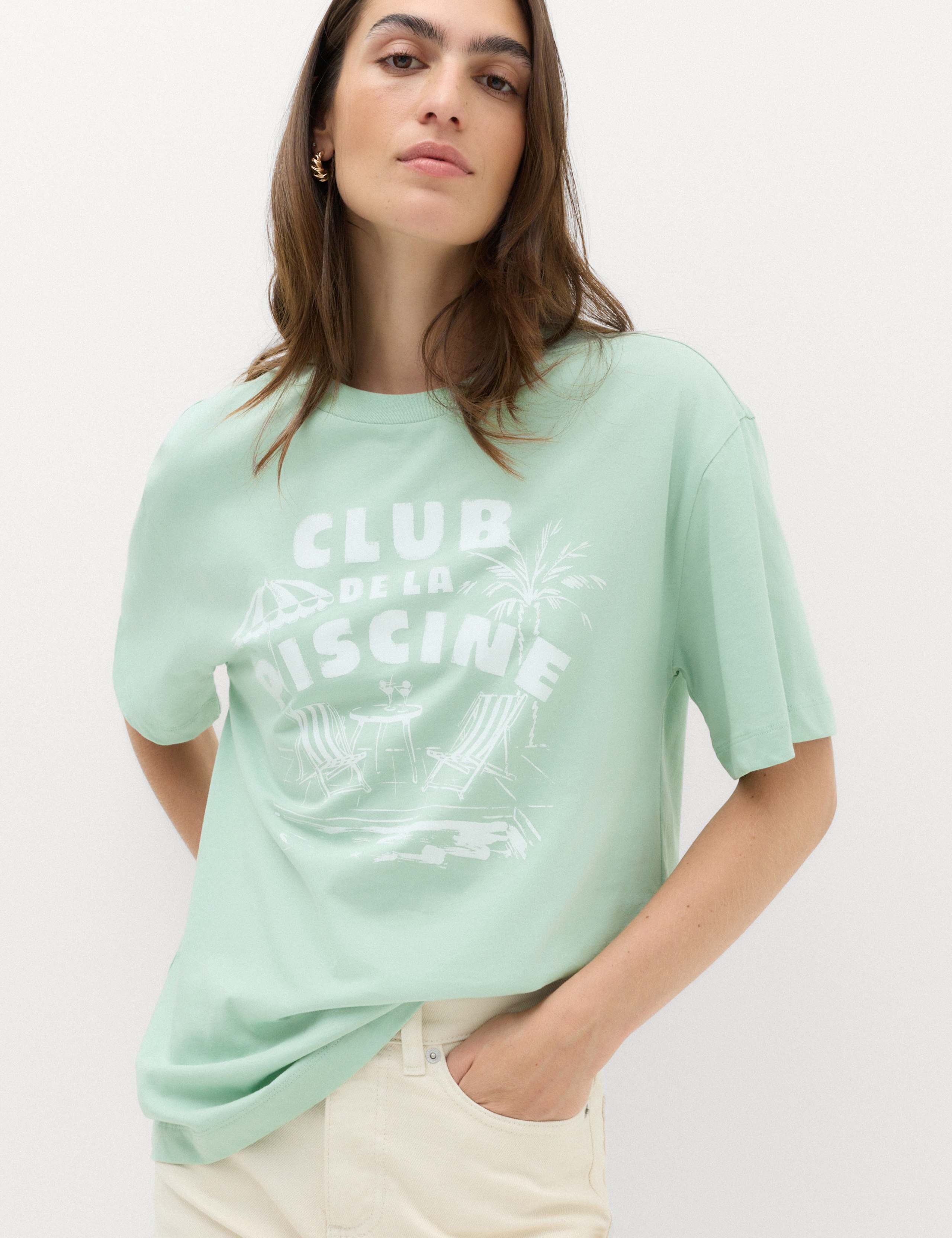 Pure Cotton Graphic Oversized T-Shirt