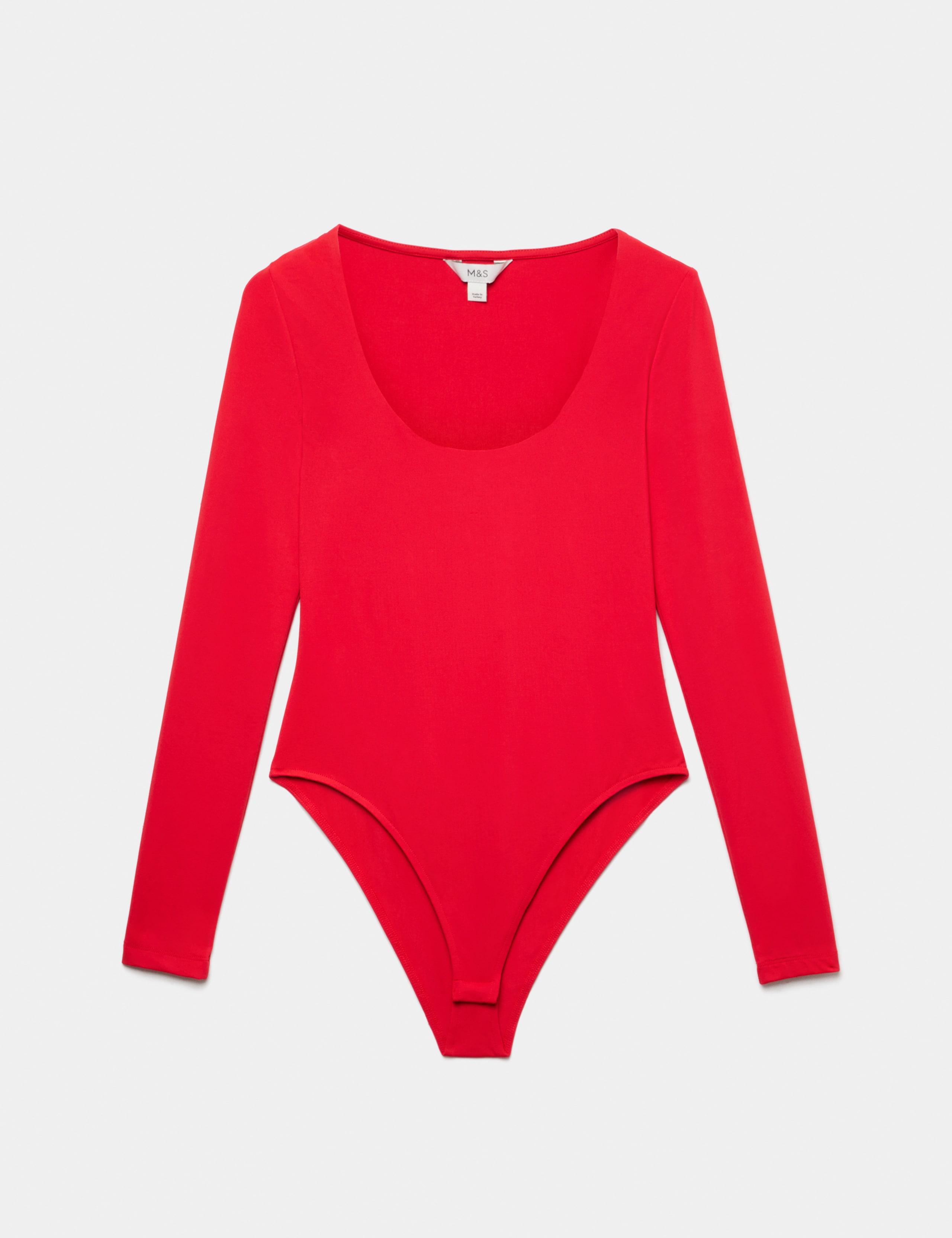 Scoop Neck Fitted Long Sleeve Bodysuit
