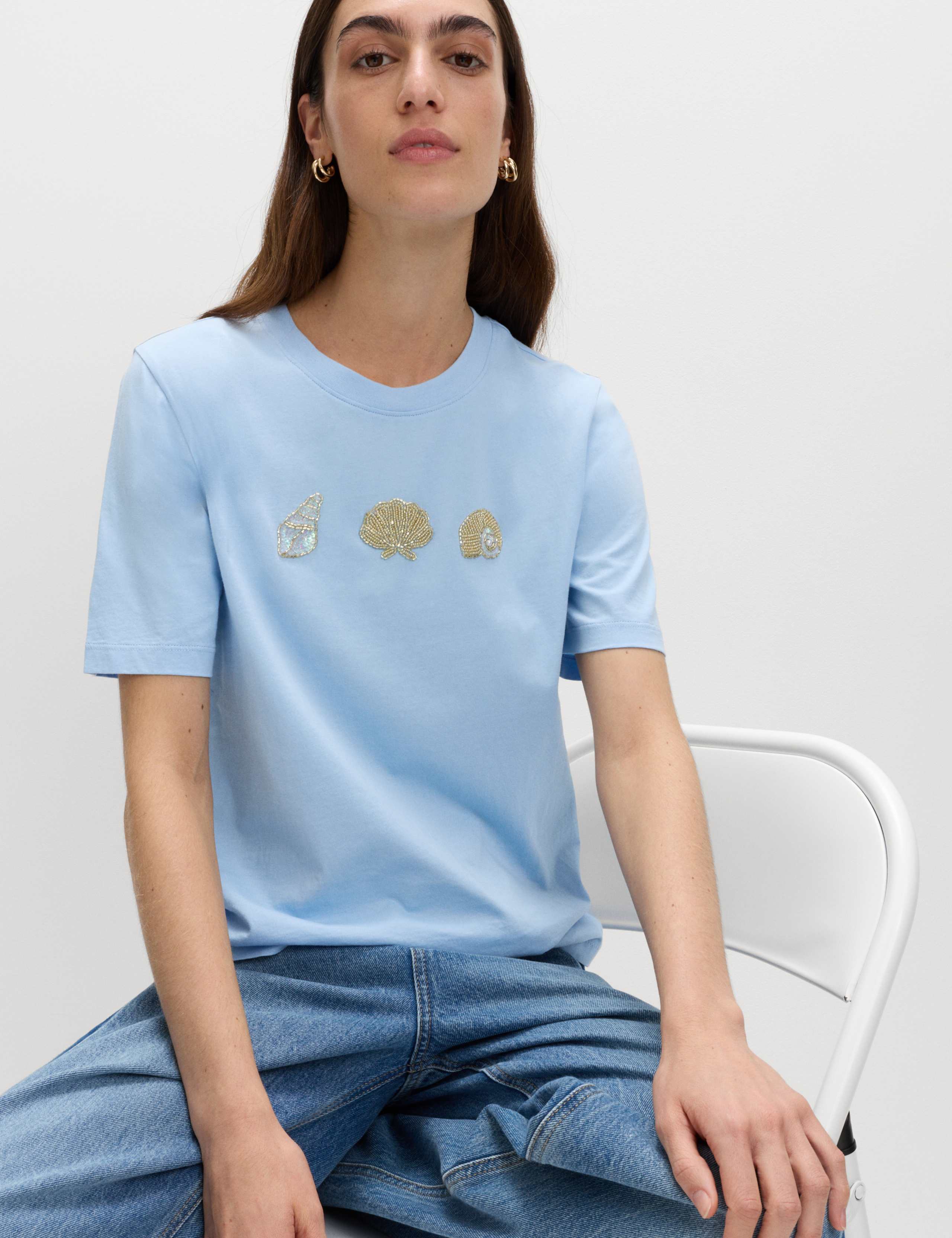 Pure Cotton Embellished T-Shirt