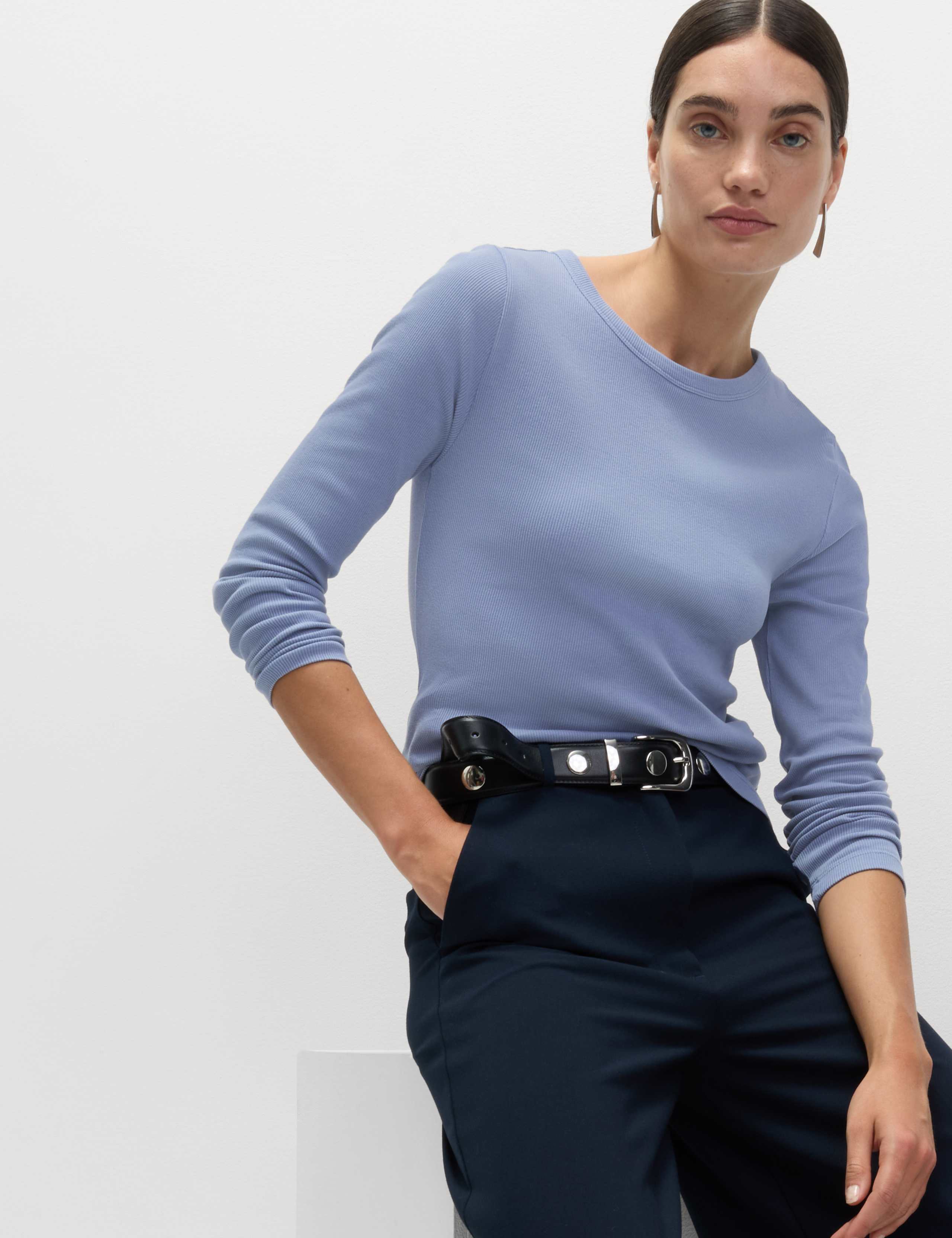 Cotton Rich Ribbed Garment Dye Top
