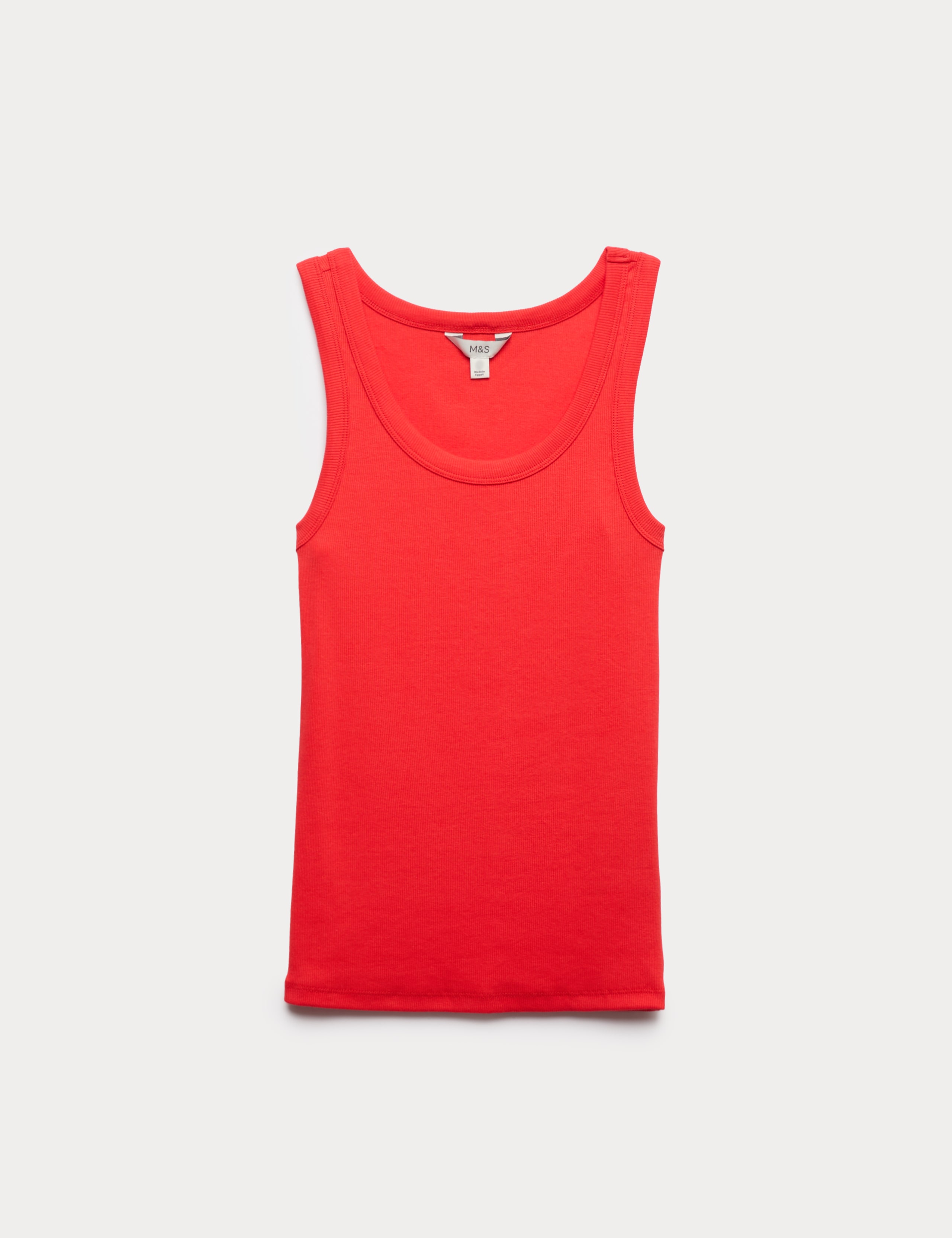 Cotton Rich Ribbed Slim Fit Vest Top