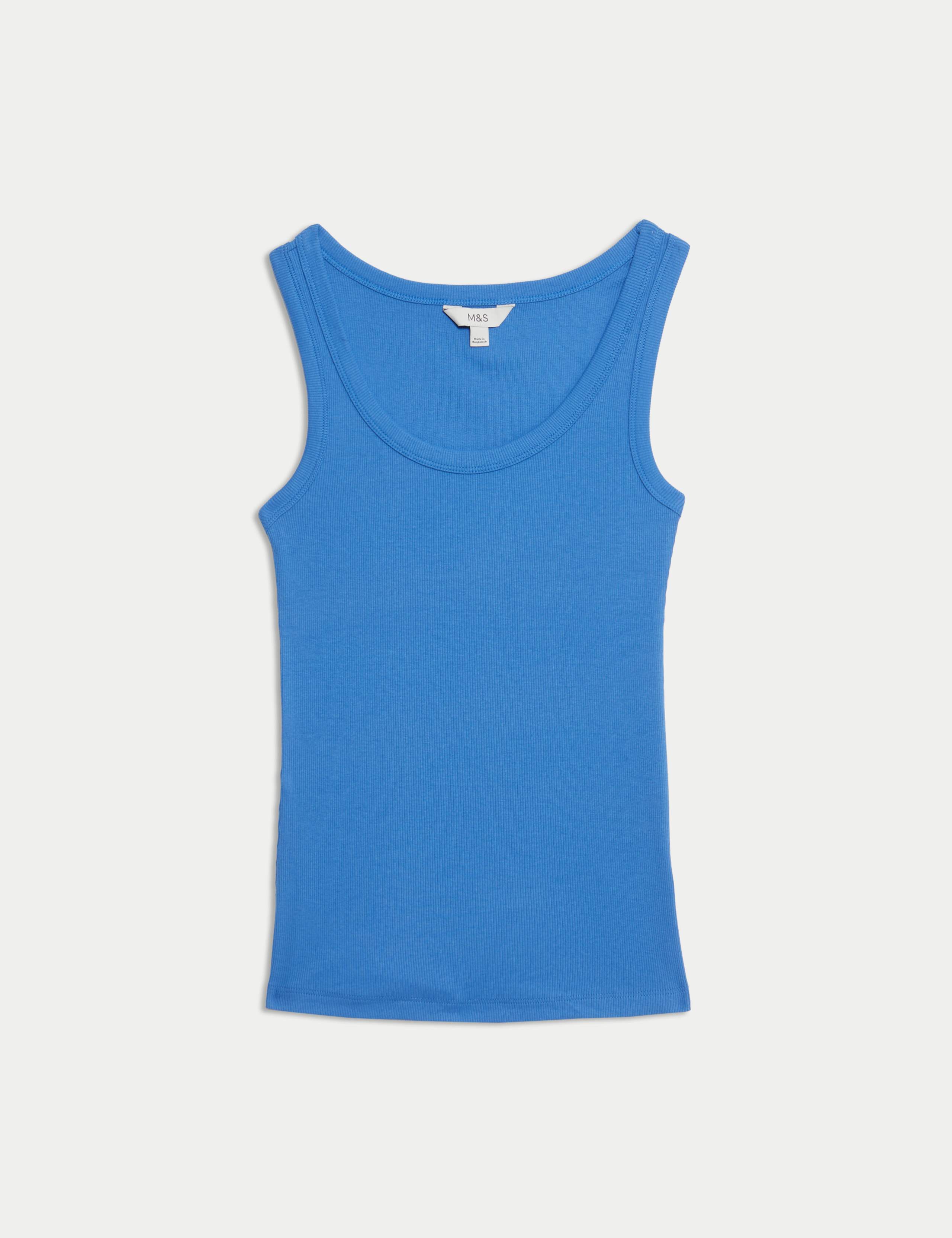 Cotton Rich Ribbed Slim Fit Vest Top