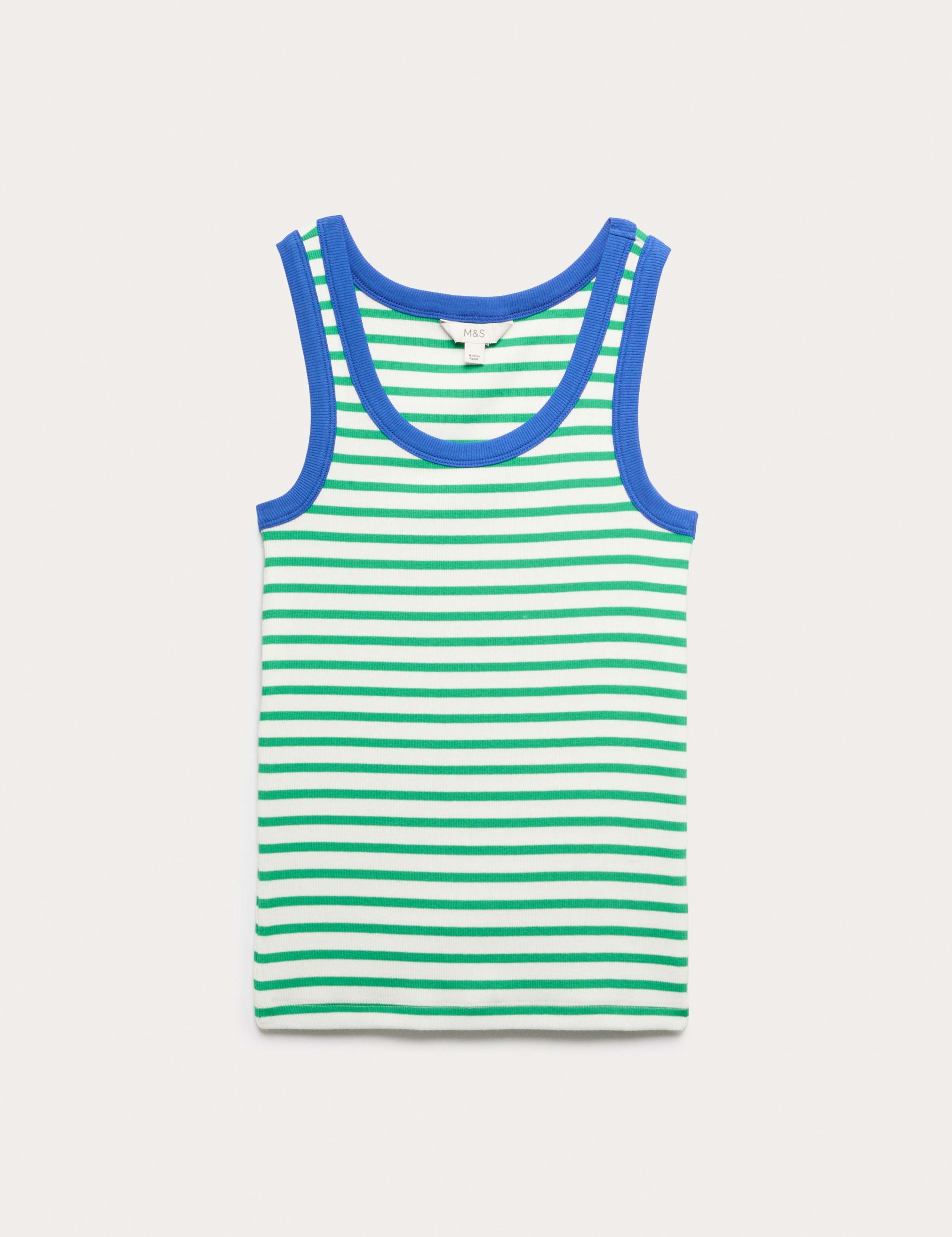 Cotton Rich Ribbed Slim Fit Vest Top