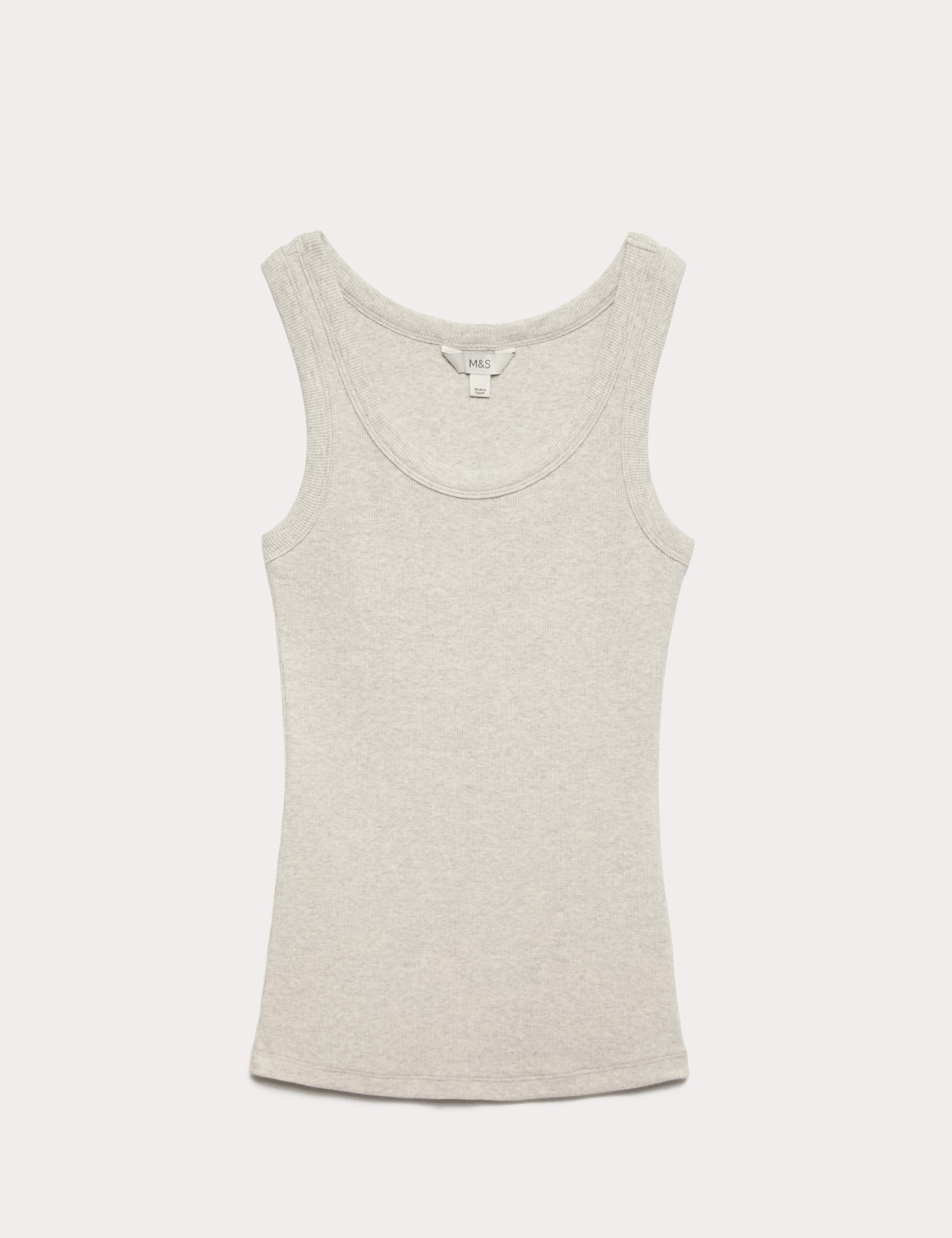 Cotton Rich Ribbed Slim Fit Vest Top